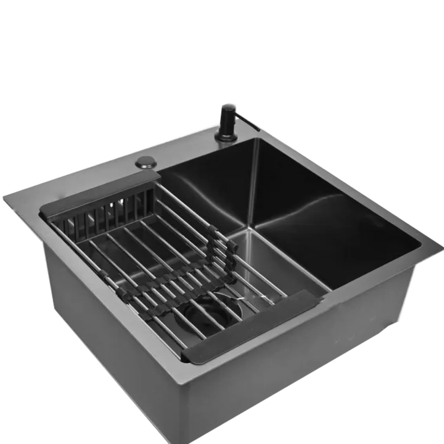 Изображение товара Мойка для кухни нержавеющая WISENT 50х50 графит с сифоном и покрытием