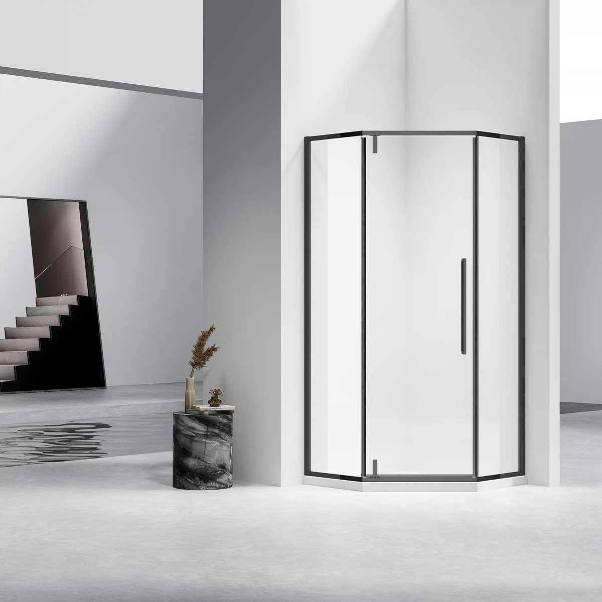 Изображение товара Душевой уголок Слим-Н (Slim-N) VSP-4SN100CLB, 1000*1000, черный, стекло прозрачное Изображение товара Душевой уголок Слим-Н (Slim-N) VSP-4SN100CLB, 1000*1000, черный, стекло прозрачное