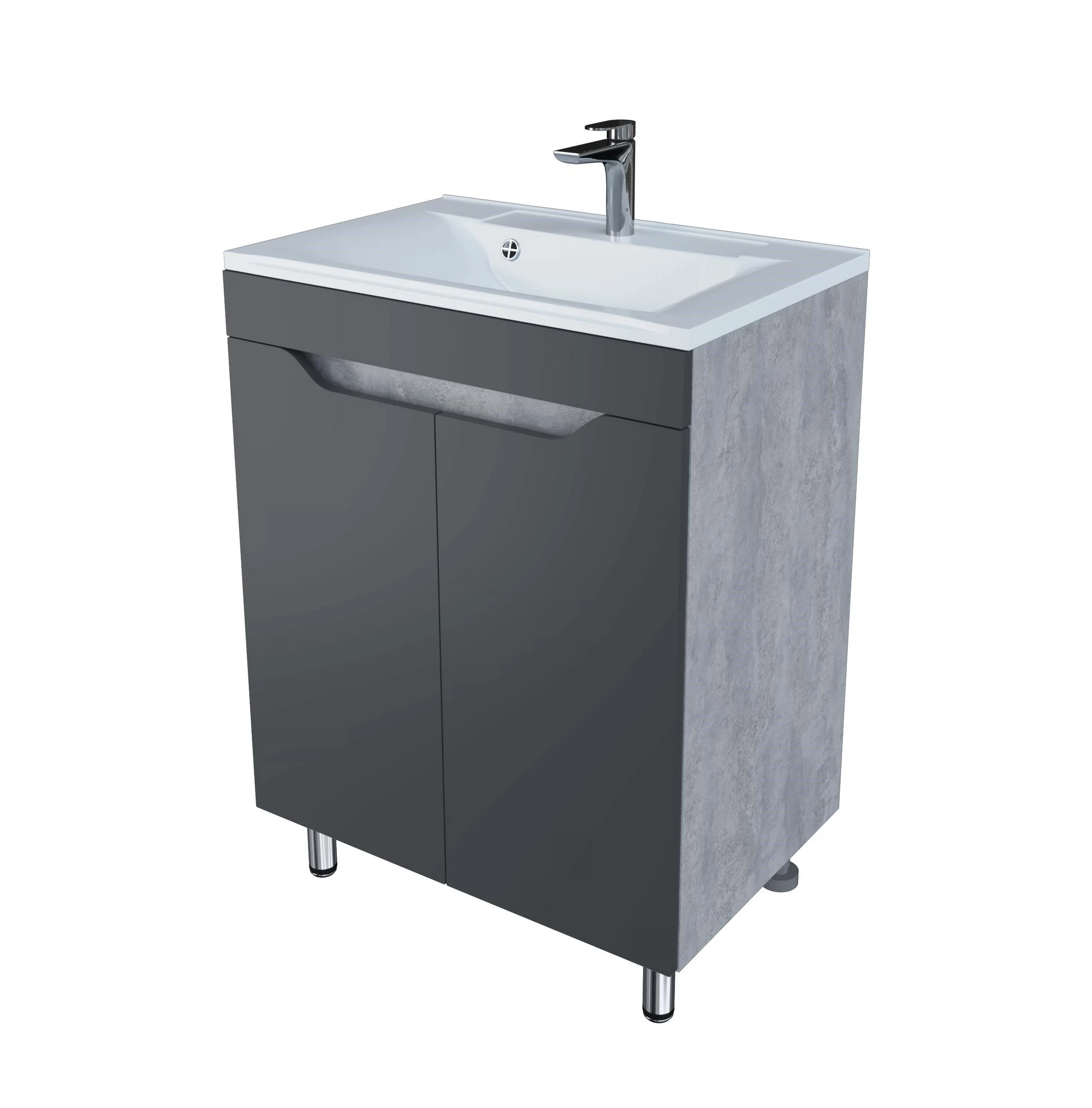 Изображение товара Тумба "Абигель 65", 2 двери, серый / цемент, Milen 65, Stella Polar, SP-00001079