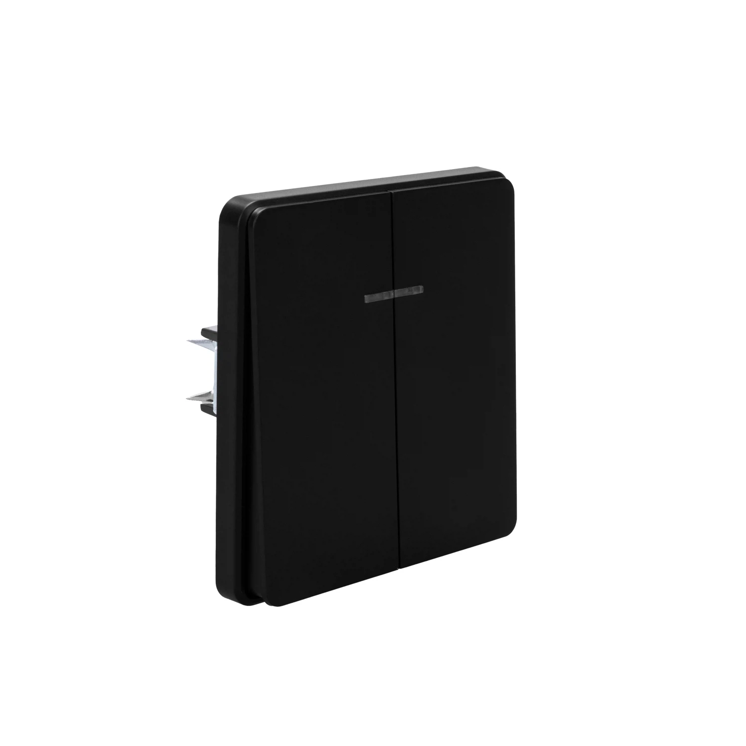 Изображение товара Выключатель ROUND 2 кл с подсветкой 10А черный KRANZ внутри помещений