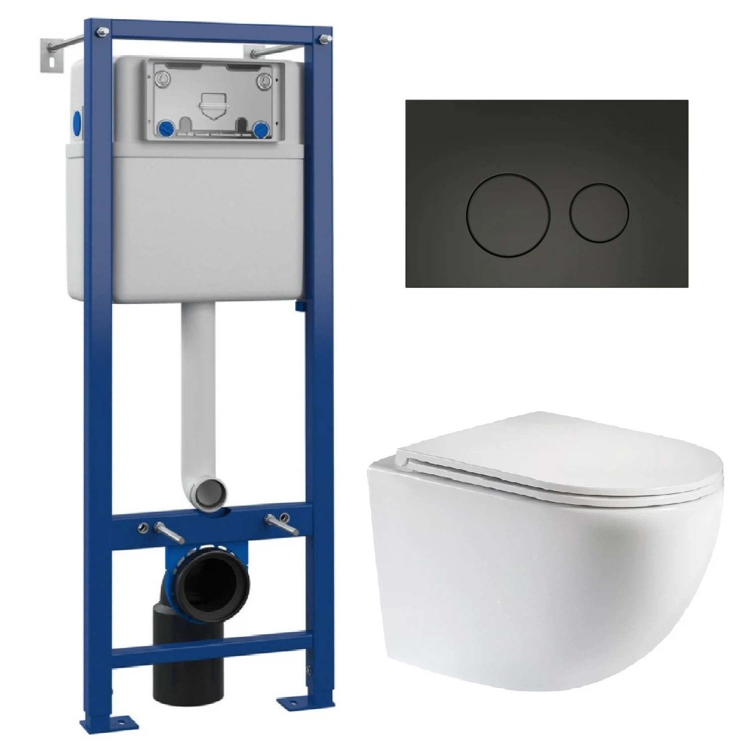 Изображение товара Комплект Maretti 3 в 1: унитаз EA10PBM73-844, инсталляция AC11P5211, кнопка AC12EA-560