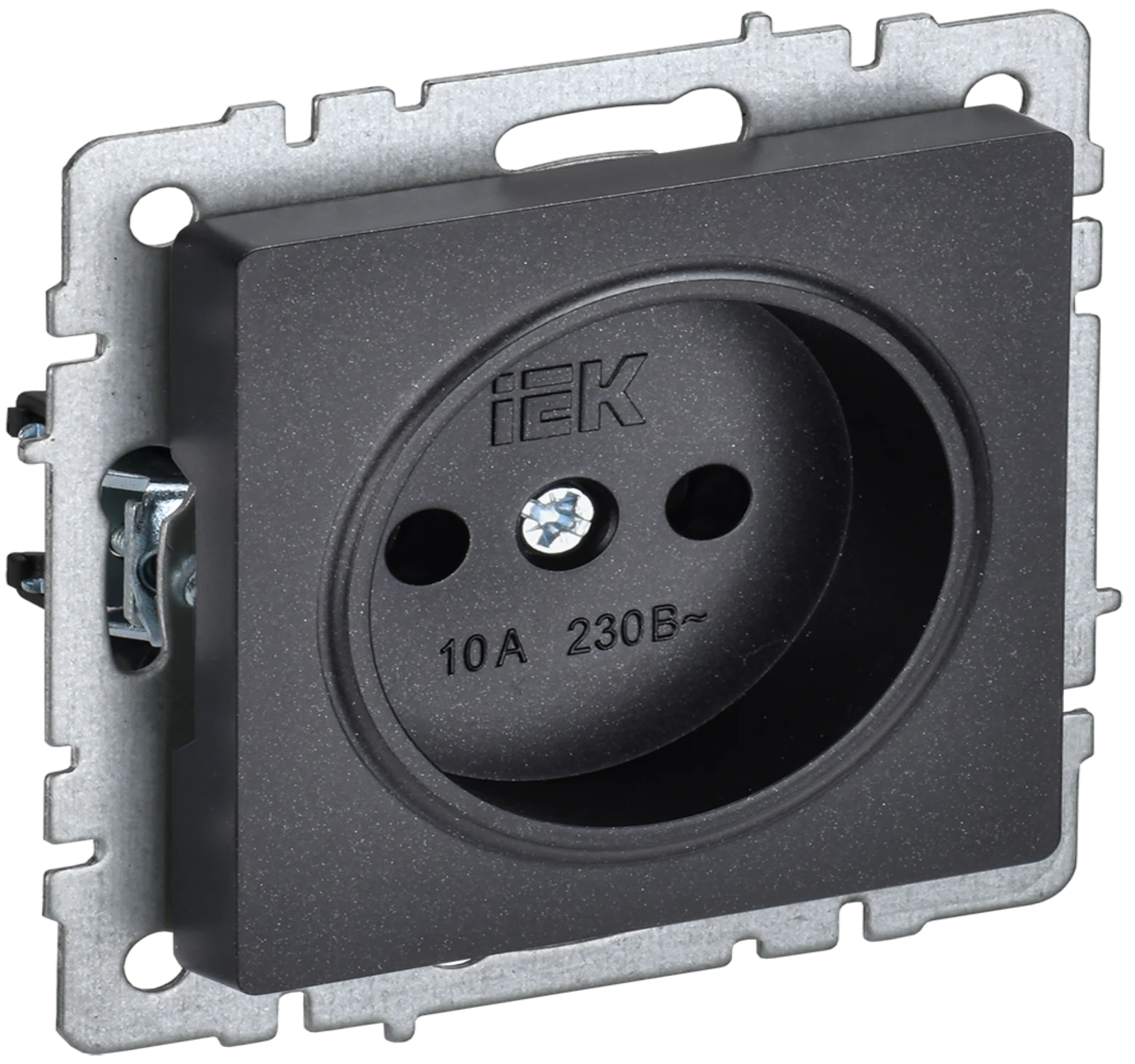 Изображение товара Розетка IEK BRITE BLACK 1-м пост 10A без заземления