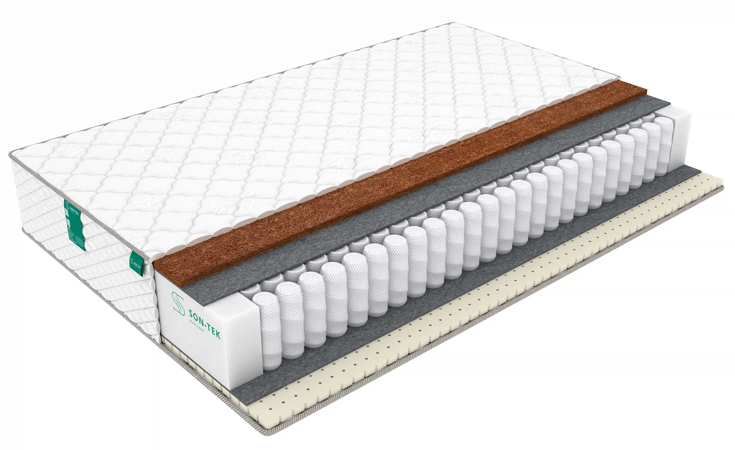 Изображение товара Матрас Sleeptek PremierBIG Cocos Latex Lite 90х200 см с пружинным блоком и натуральными слоями