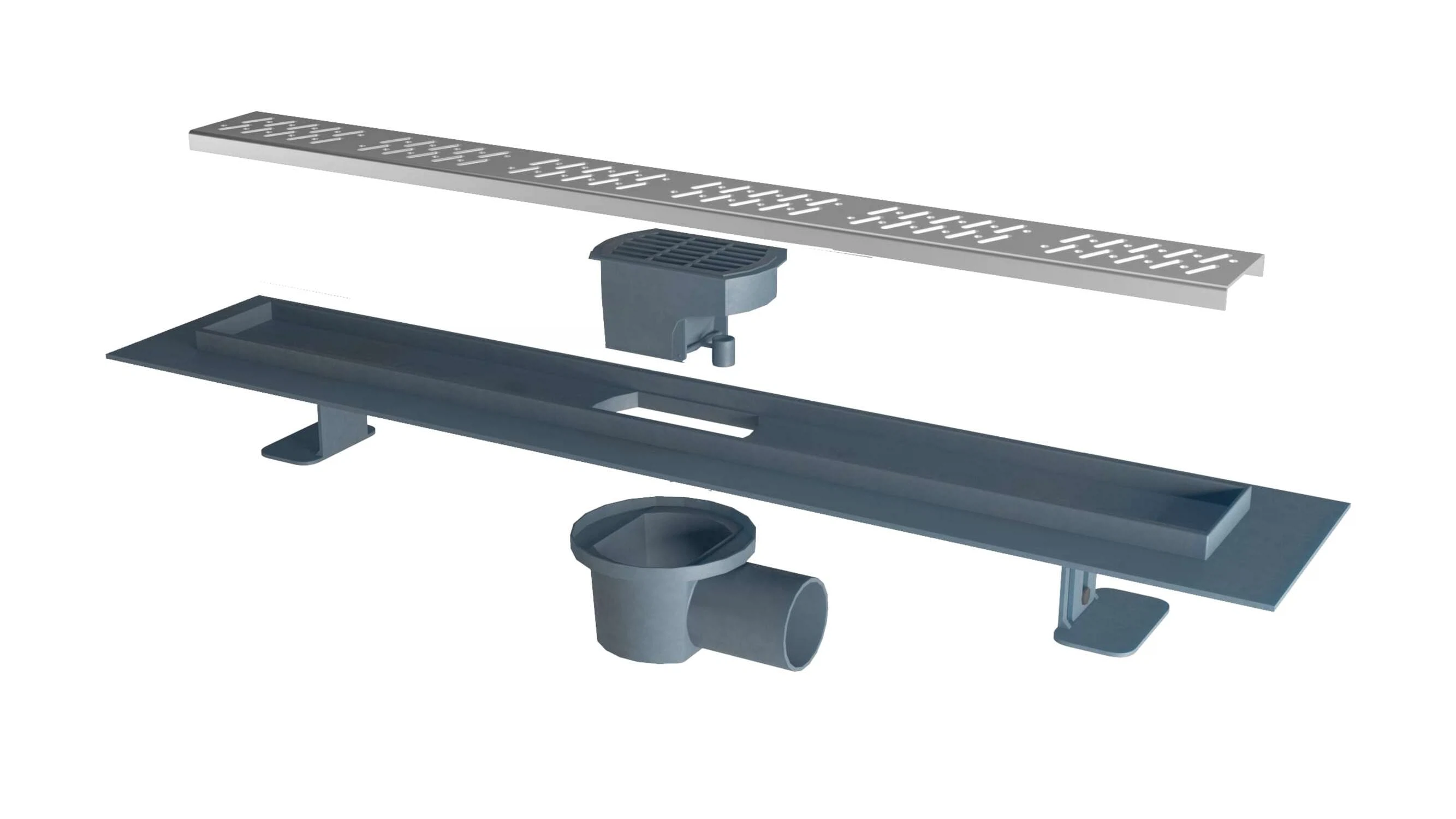 Изображение товара Душевой трап FLISSEN 700 мм с металлической решеткой для быстрого слива