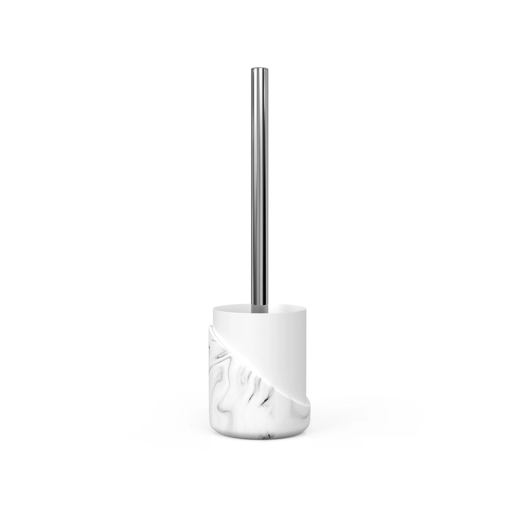 Изображение товара Ерш напольный MARBLE LIGHT от Fora – белый полирезиновый аксессуар для ванной