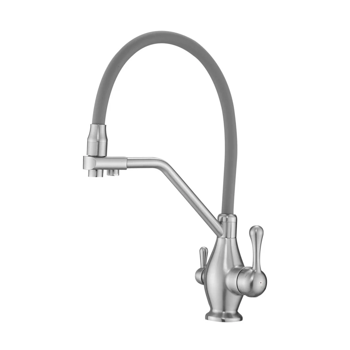 Изображение товара Rose R858L смеситель для кухни, сатин, 24 см излив, гибкий, с фильтром