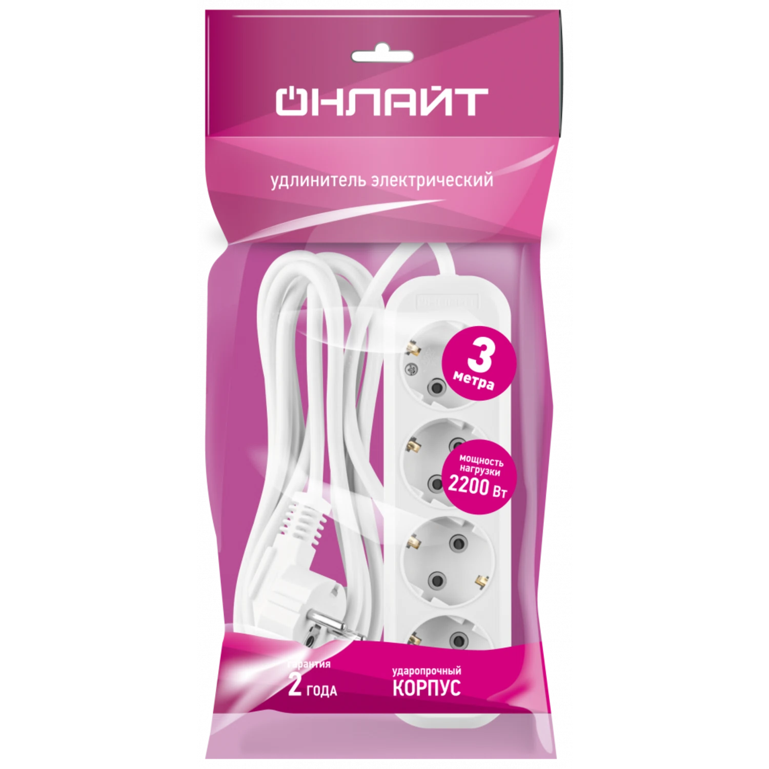 Изображение товара Удлинитель ОНЛАЙТ 90 796 OPE-S-04-300-E-3x0.75