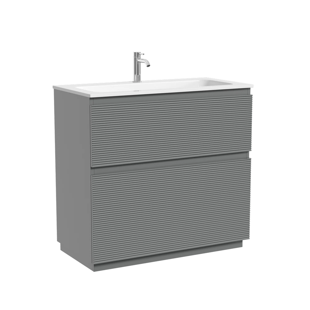 Изображение товара Тумба напольная для ванной с двумя ящиками SANCOS Folk Floor 890х445х850 Ergraut soft