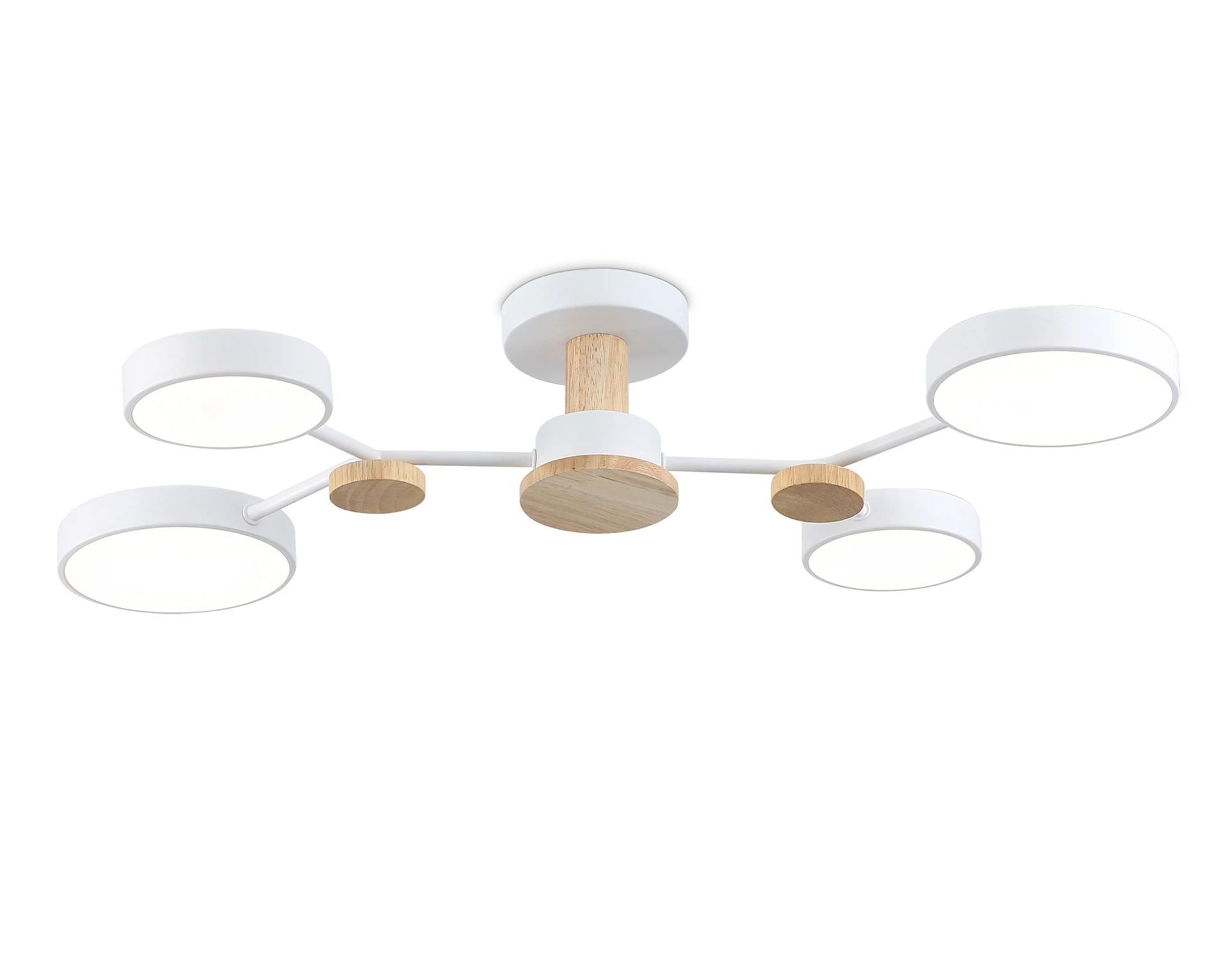 Изображение товара Люстра подвесная светодиодная FL4858 AMBRELLA LIGHT белый/дерево 60W 3000-6000K 700*400*120  (без ПДУ)