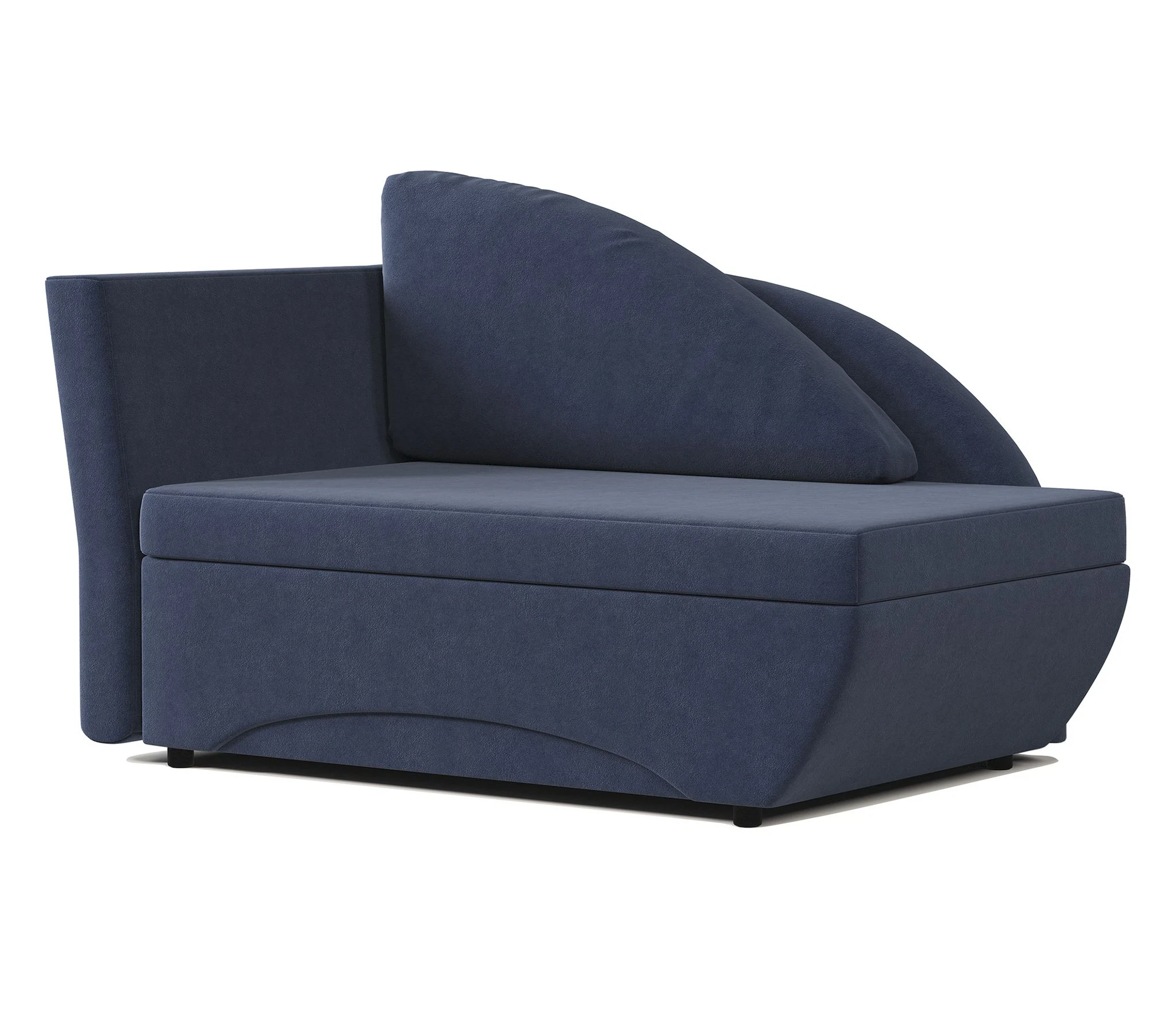 Изображение товара Кушетка Трио левый велюр Ультра миднайт с ящиком и подушками