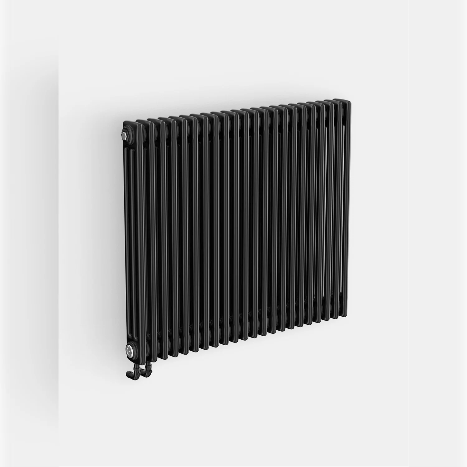 Изображение товара Радиатор трубчатый ТЕПЛОФОРТ трехтрубный, 22 секций, нижнее подключение ½”, цвет черный матт