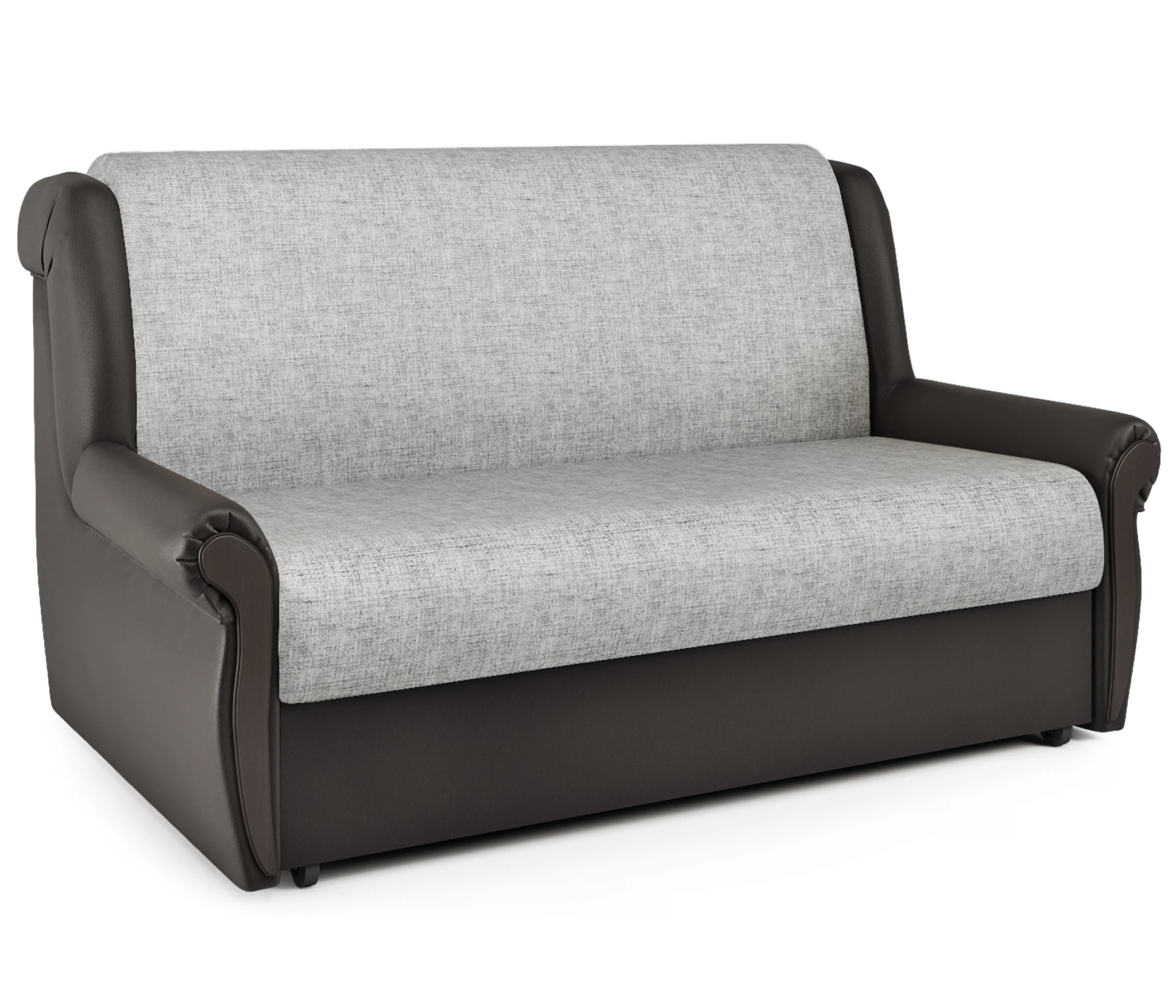 Изображение товара Диван-кровать Аккорд М 100 в экокоже шоколад и серый шенилл