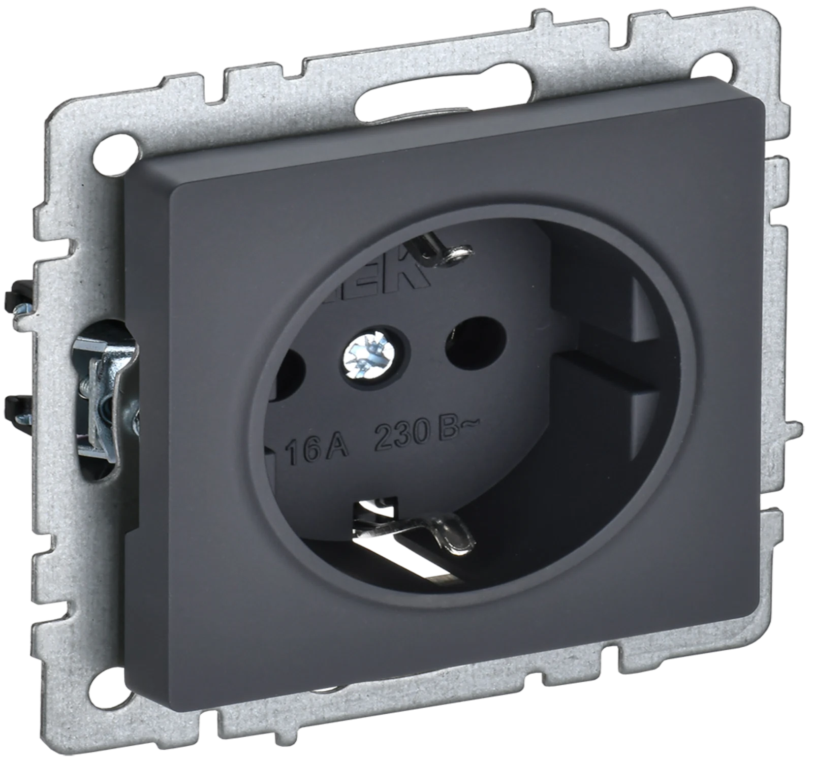 Изображение товара Розетка IEK BRITE 16A с защ. шторками графит RS14-1-0-BrG