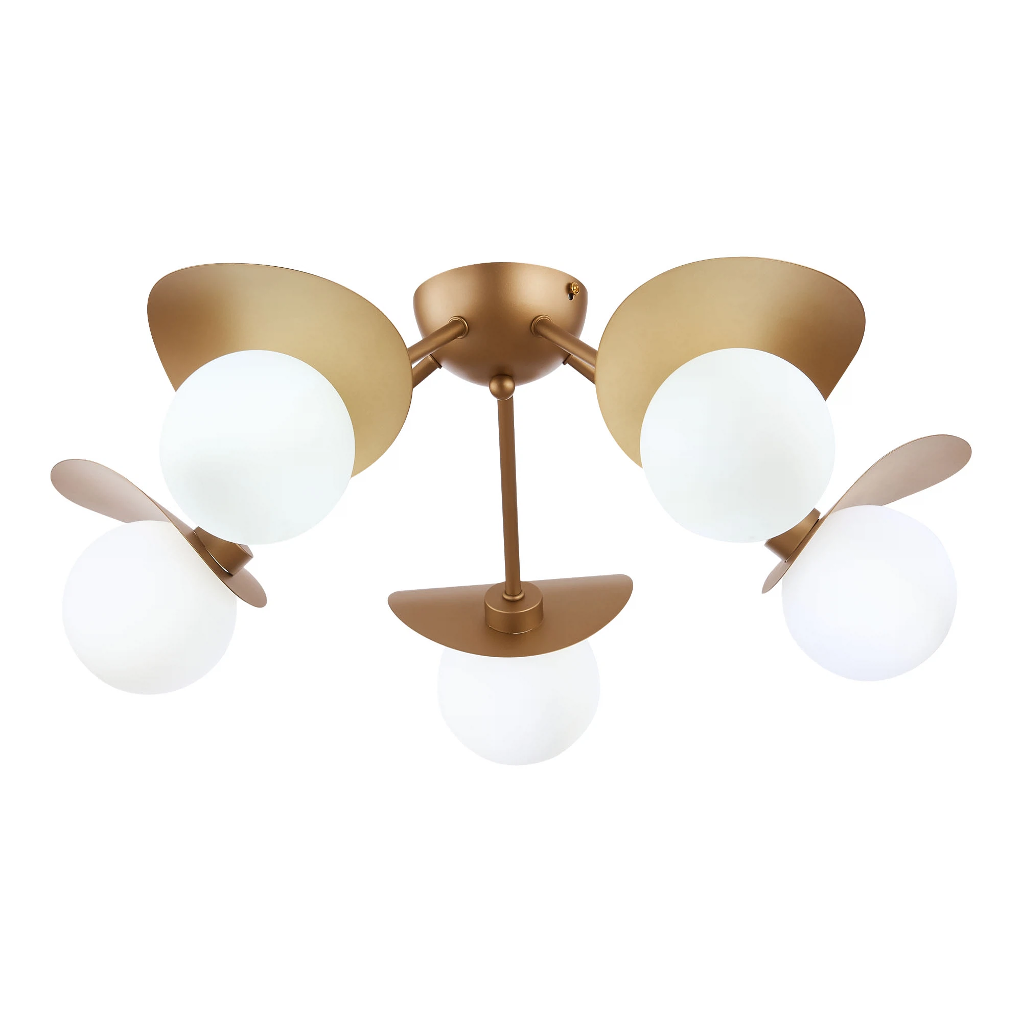 Изображение товара Современный потолочный светильник Bolzano на 5 ламп с G9 LED, белый и золотистый