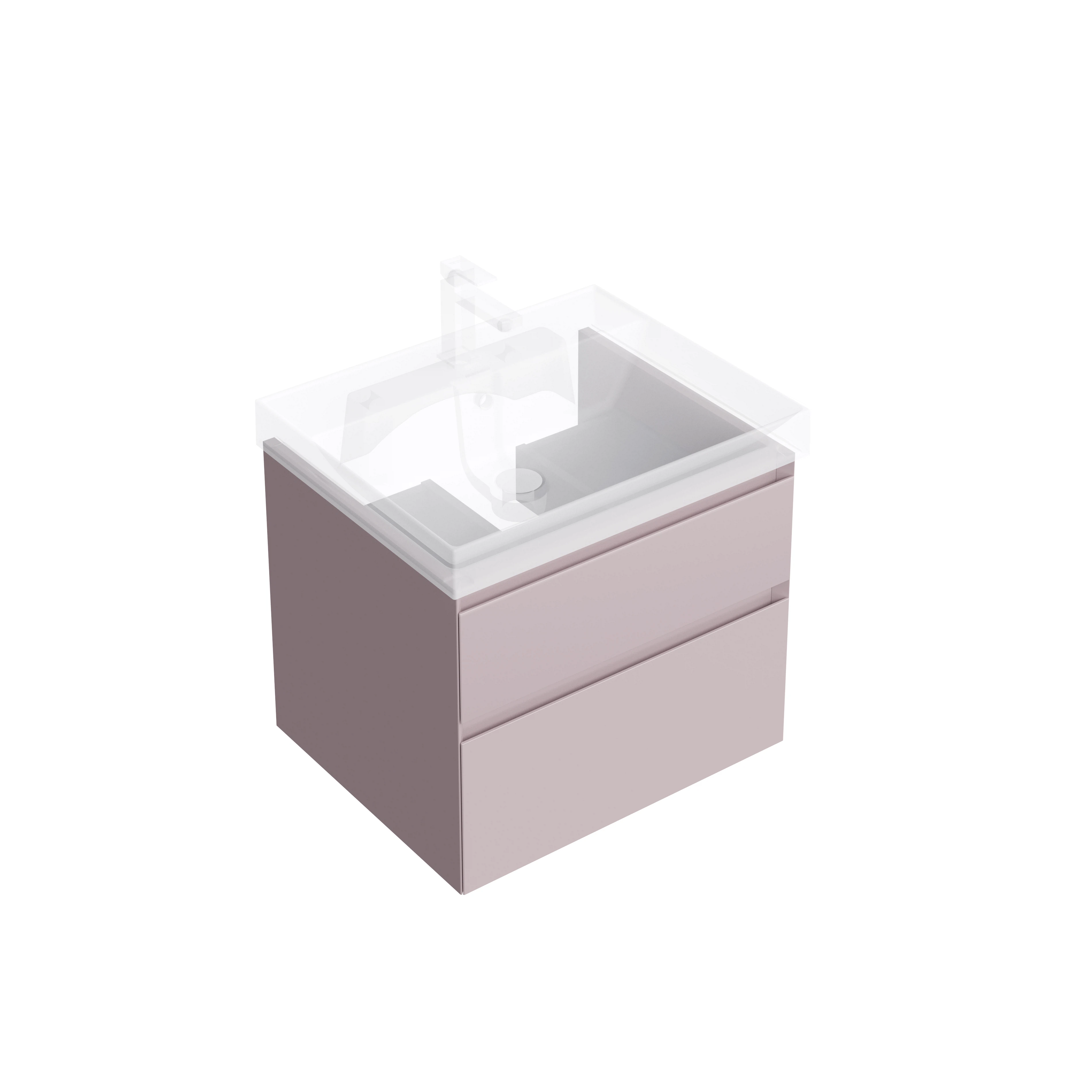 Изображение товара Тумба Cubo/Кубо подвесная с ящиками 60, мальва матовая