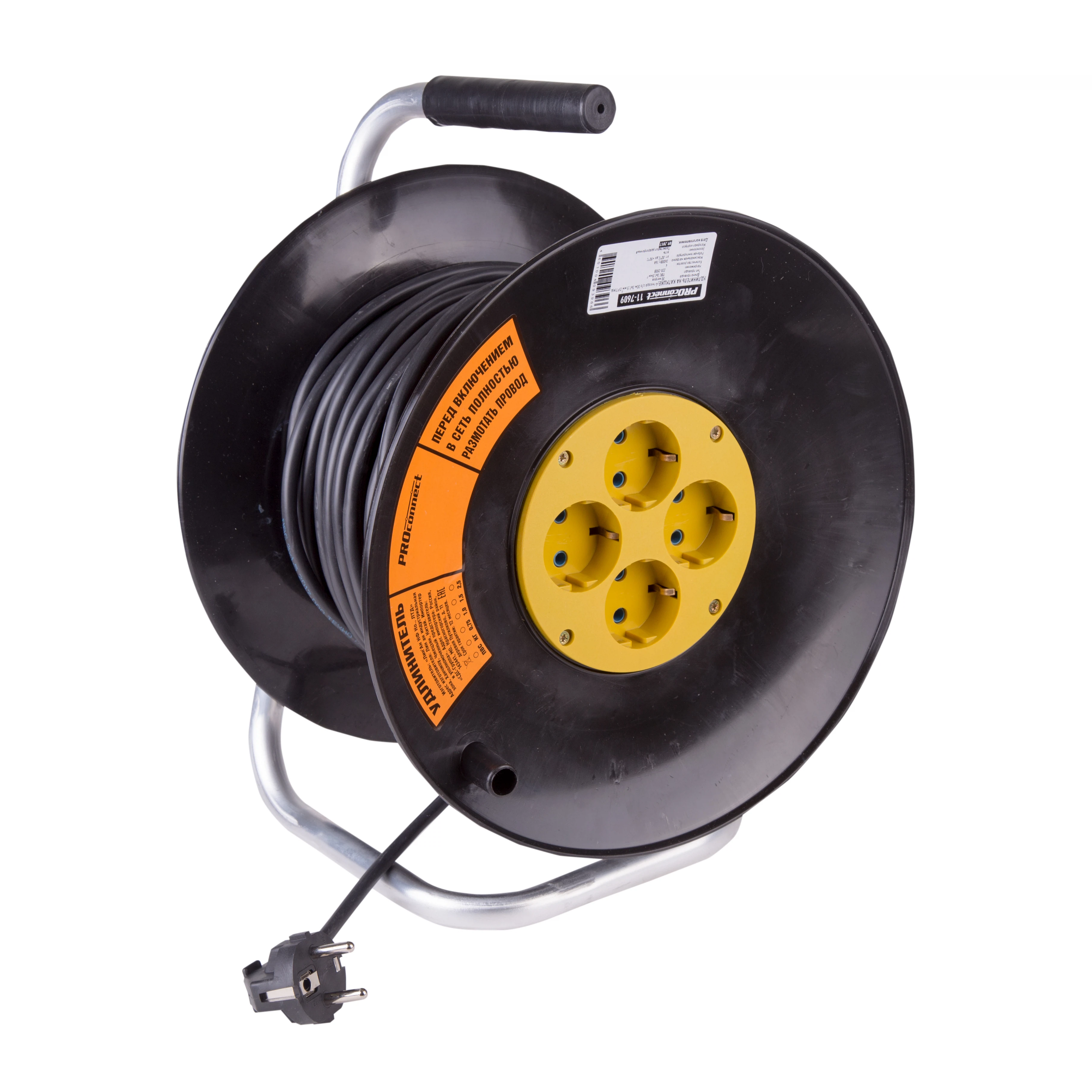 Изображение товара Удлинитель силовой на катушке 4 гнезда с/з 20м 3х1,5мм² OPTIMA PROconnect