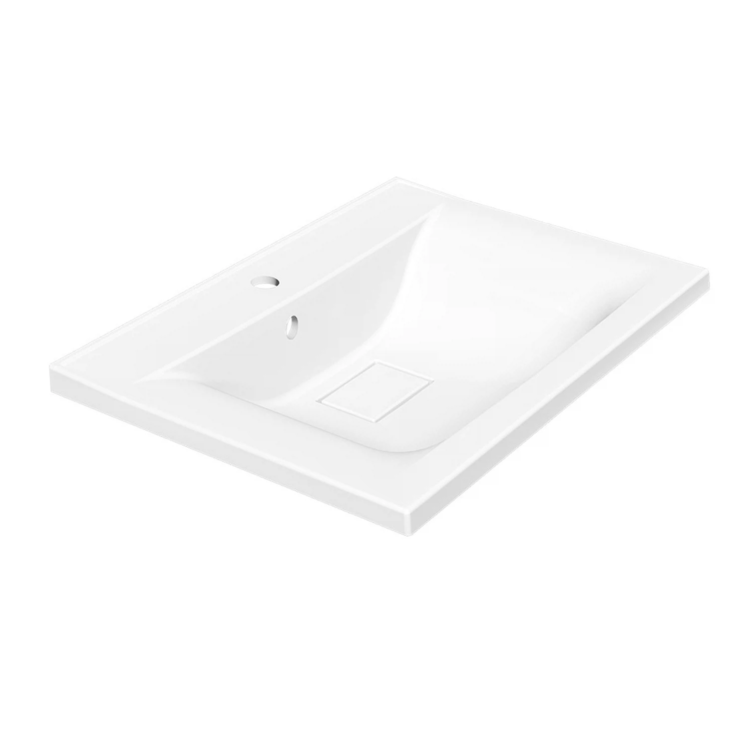 Изображение товара Раковина VCB-3M600W из искусственного камня для ванной комнаты, белая, прямоугольная
