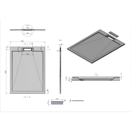 Душевой поддон Vincea VST-4SRL9012G 120х80 серый