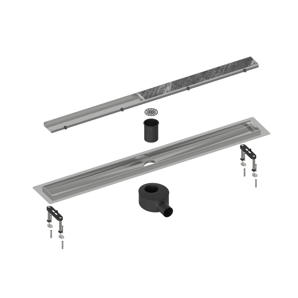 Изображение товара Душевой лоток (двухсторонняя решетка) TIMO Drain System DS230209/01, сатин