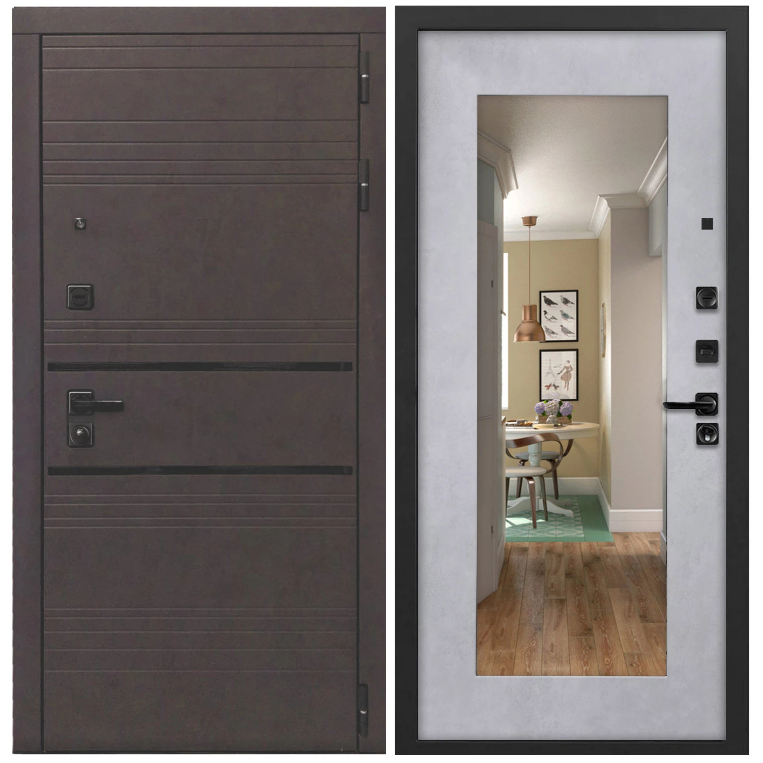 Изображение товара Дверь входная для квартиры L-43 860x2050 бетон графит с замками Guardian