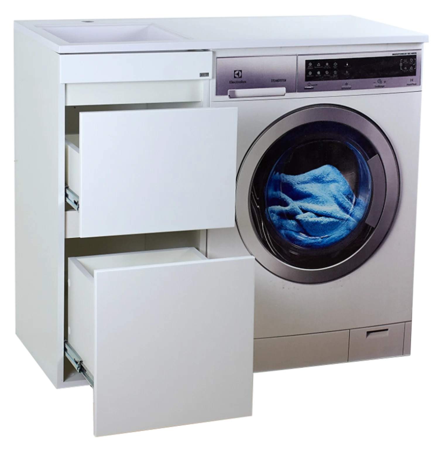 Изображение товара Мебель для ванной Тумба под раковину Misty Фостер белая напольная с ящиками