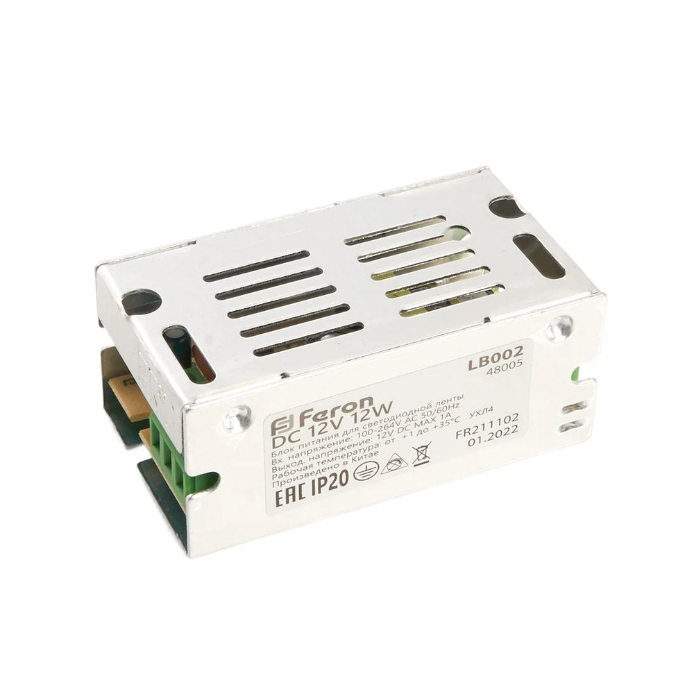 Изображение товара Трансформатор электронный для светодиодной ленты 12W 12V (драйвер), LB002 FERON Изображение товара Трансформатор электронный для светодиодной ленты 12W 12V (драйвер), LB002 FERON
