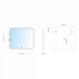 Зеркало MIXLINE "Стив-2" 800*685 (ШВ) сенсорный выключатель, светодиодная подсветка + подогрев