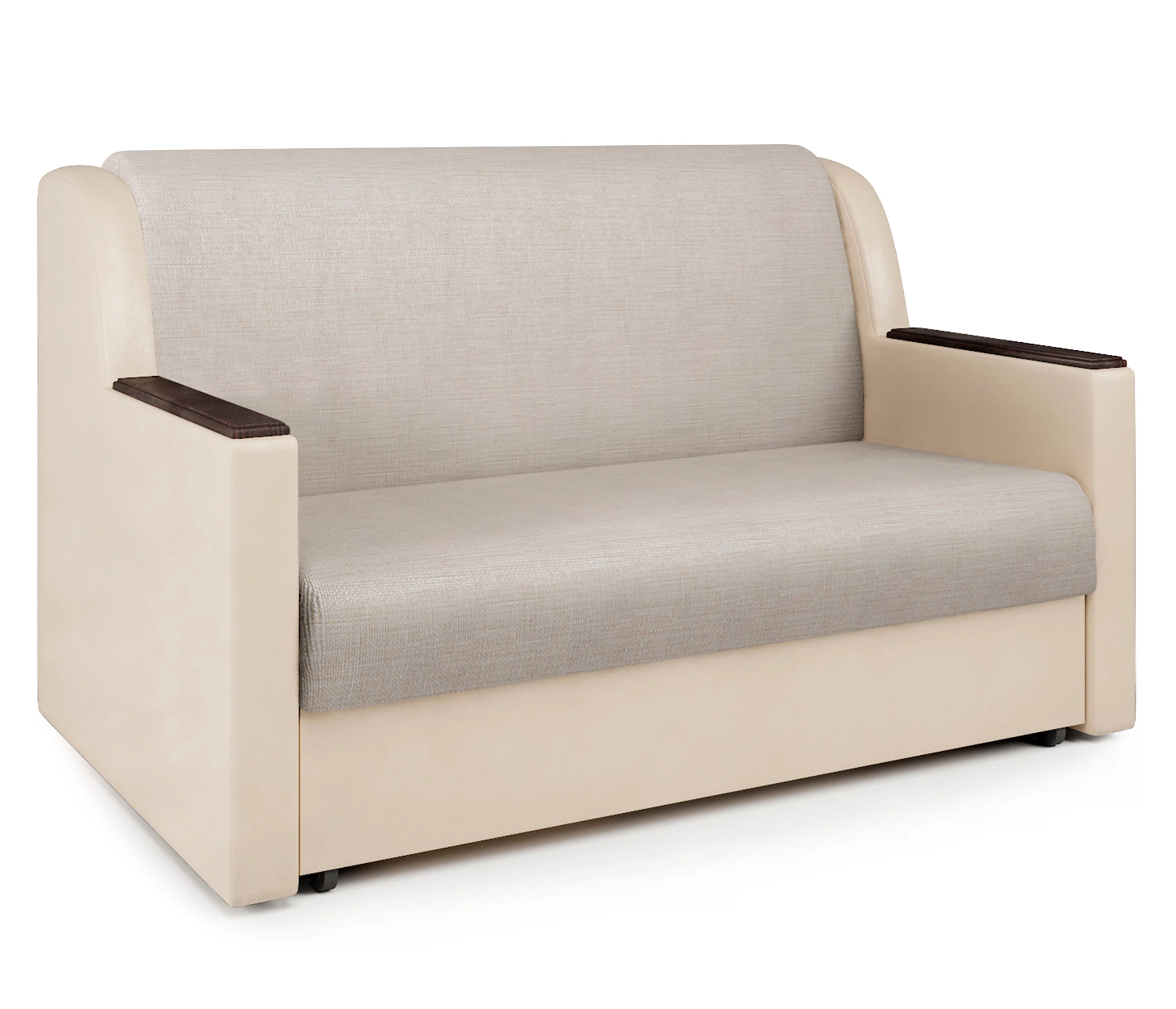 Изображение товара Диван-кровать Аккорд Д 100 экокожа бежевый и шенилл беж