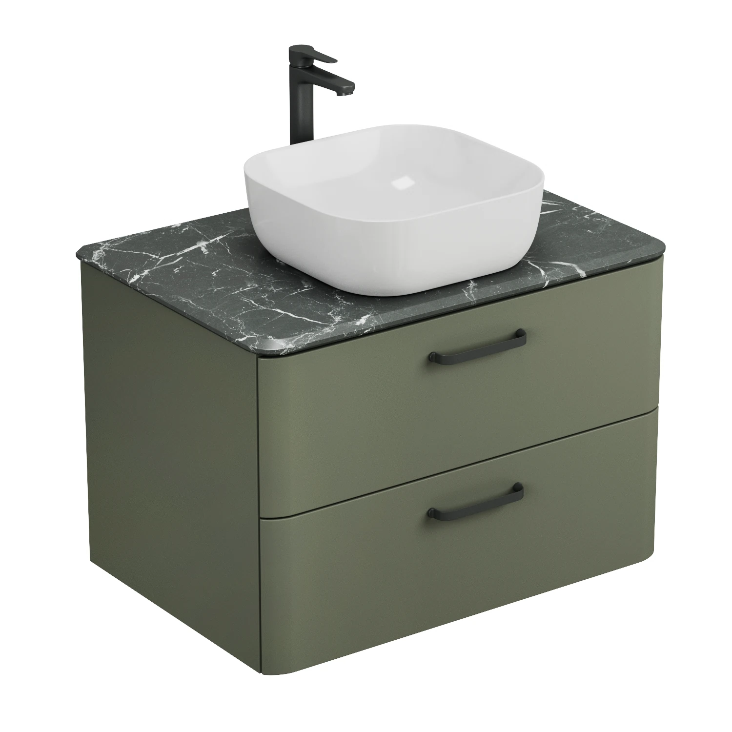 Изображение товара Тумба подвесная Veneciana Tibr 80х48 см олива с раковиной