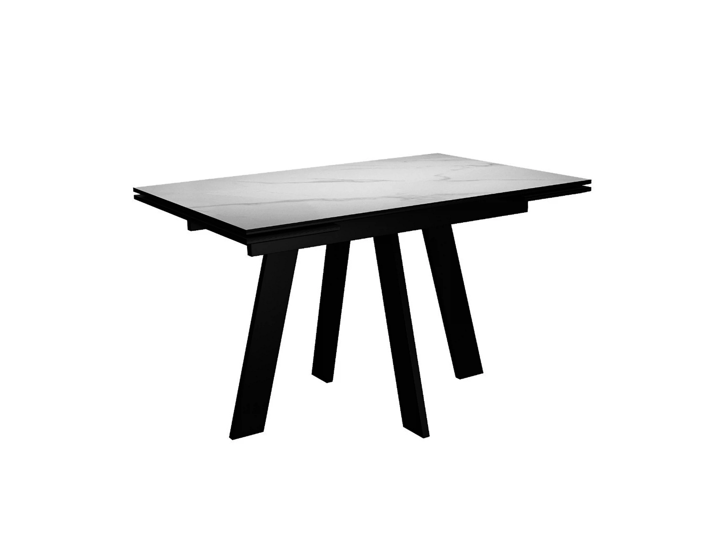 Изображение товара Стол DikLine SKM140 Керамика Белый мрамор/подстолье черное/опоры черные