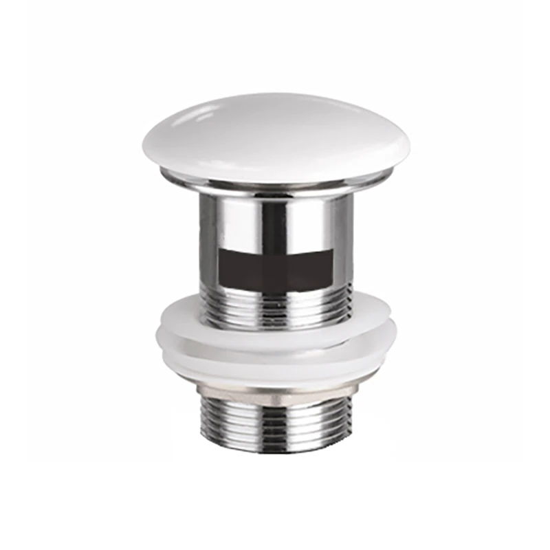 Изображение товара Донный клапан с переливом и системой Click Clack, белый, диаметр 32 мм