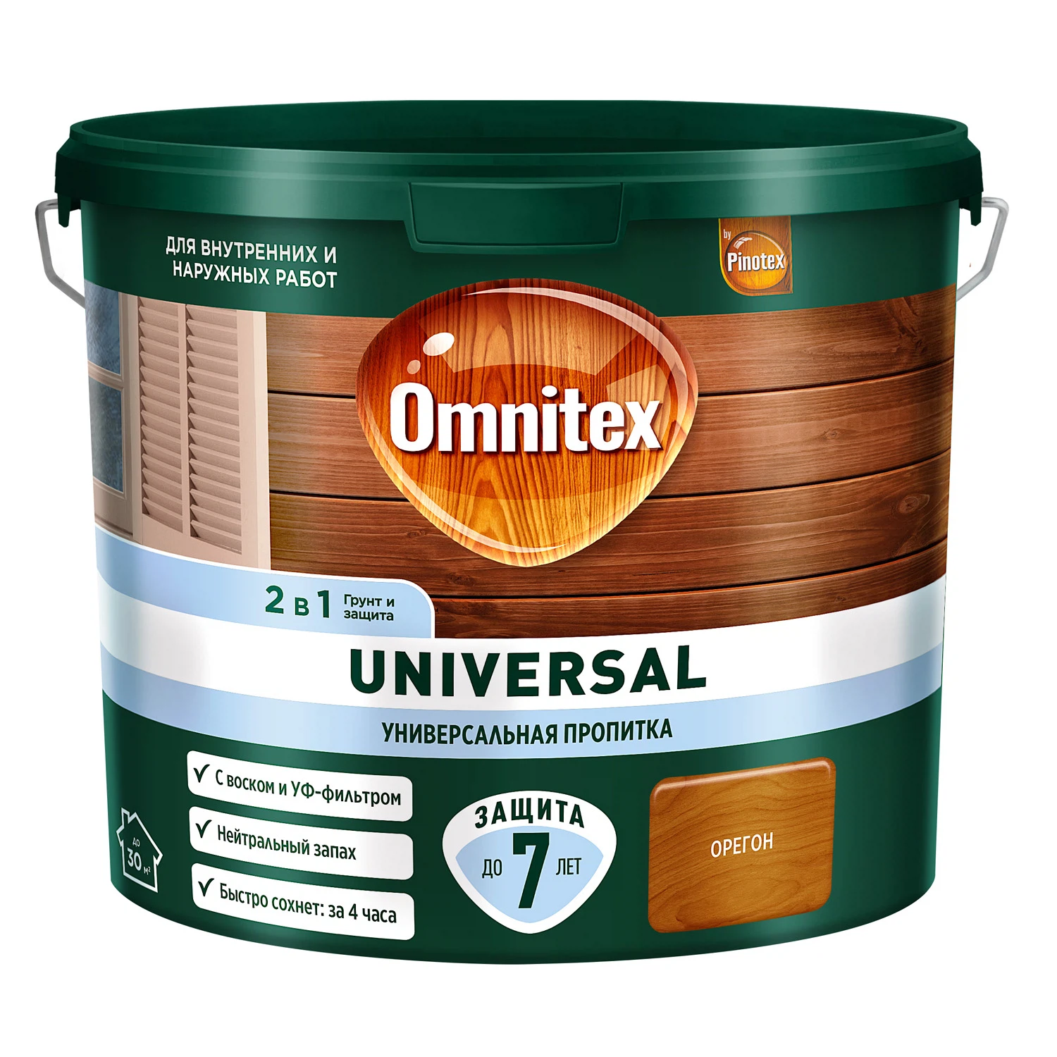 Изображение товара Универсальная пропитка для древесины 2 в 1 OMNITEX by PINOTEX Universal Орегон 2,5л