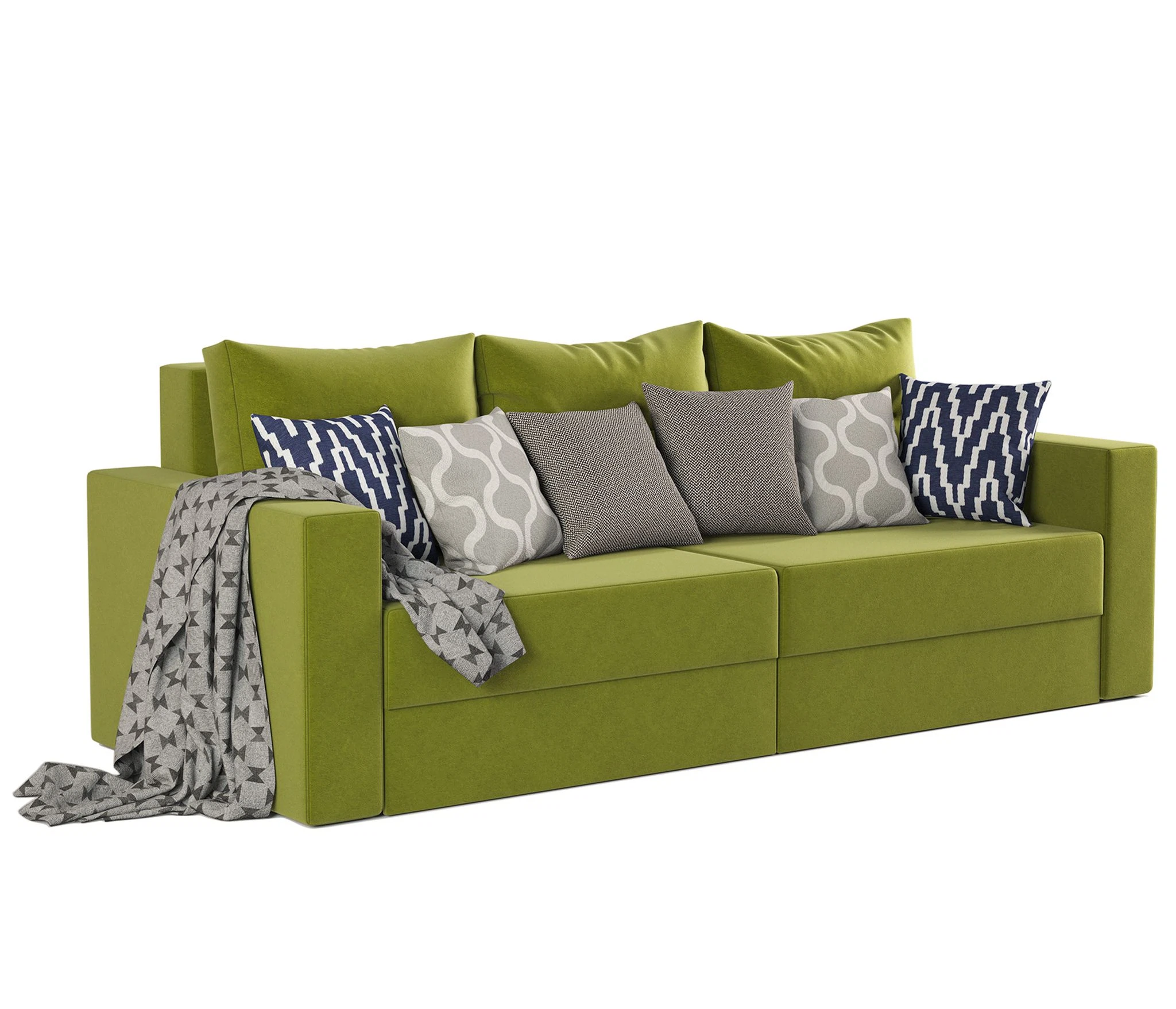 Изображение товара Диван прямой Мэдисон из велюра Дрим эппл 200 см, зеленый, Гамма