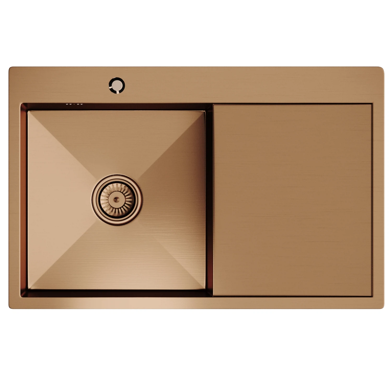 Изображение товара Мойка кухонная настольная 78х50 мм бронза Mixline Pro с сифоном
