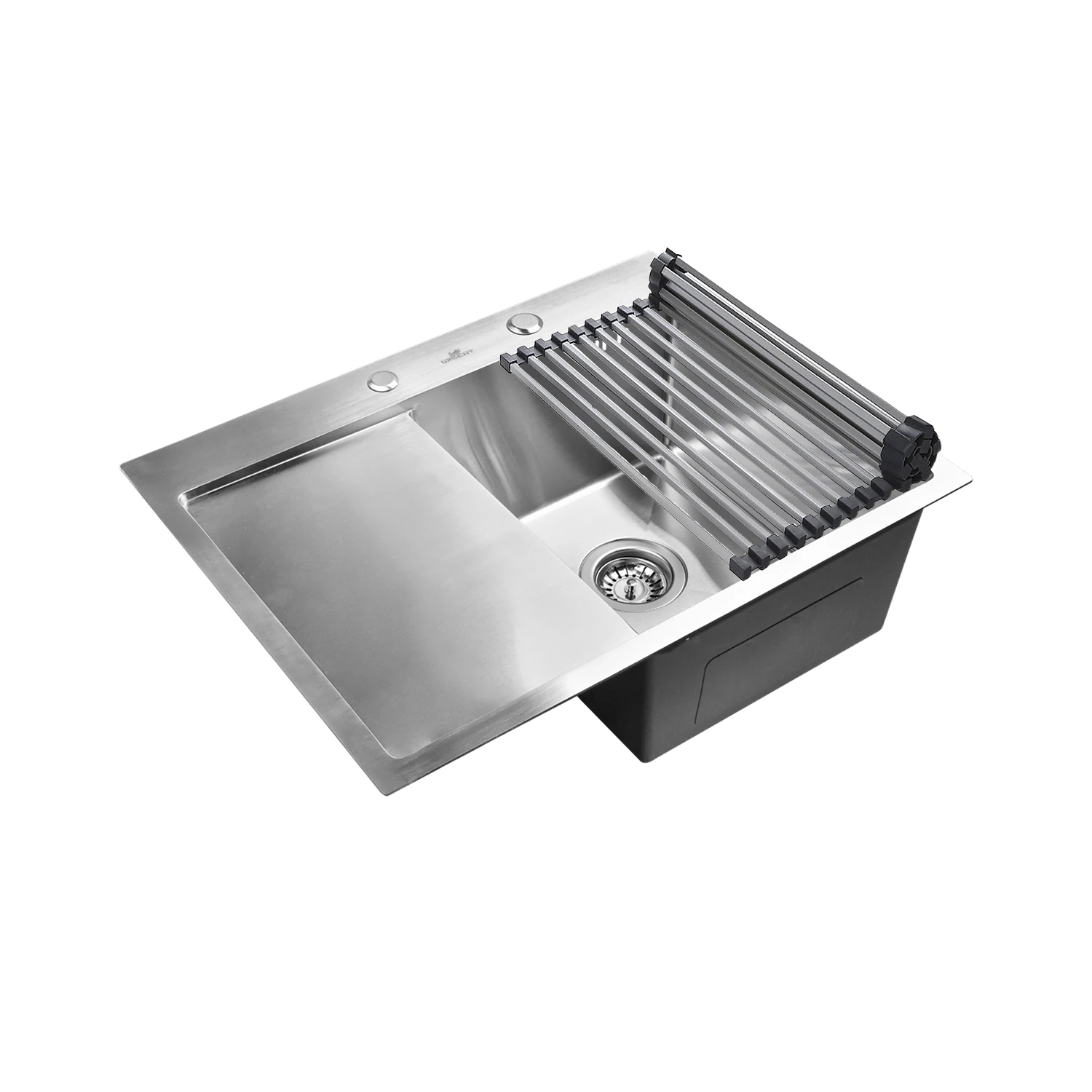 Изображение товара Мойка для кухни нержавеющая 78х51, с левым крылом. Сифон с ситечком, решетка. WS37851-R/WGER013/W325014
