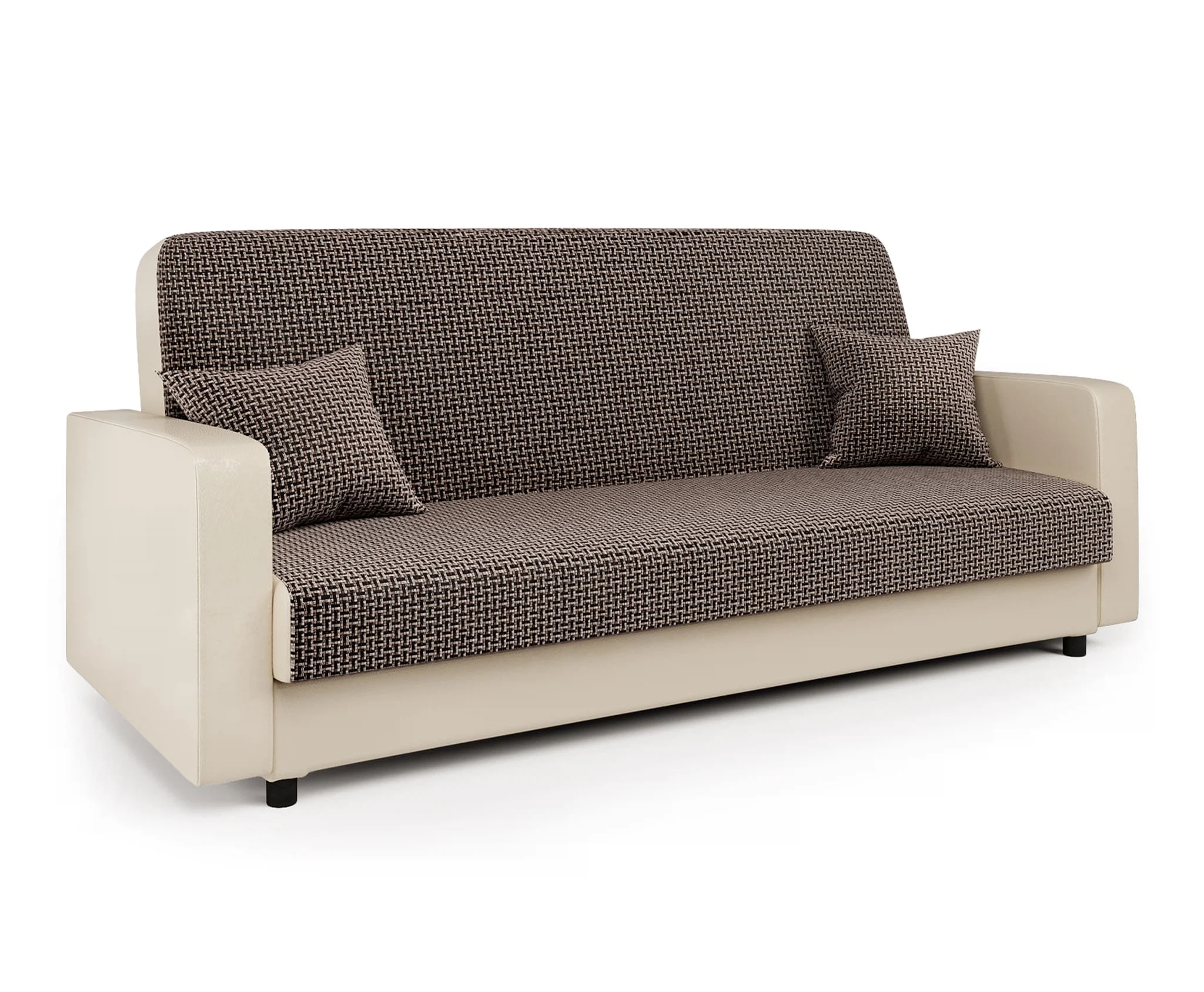 Изображение товара Диван-книжка Мелодия 120 Корфу коричневый и экокожа беж