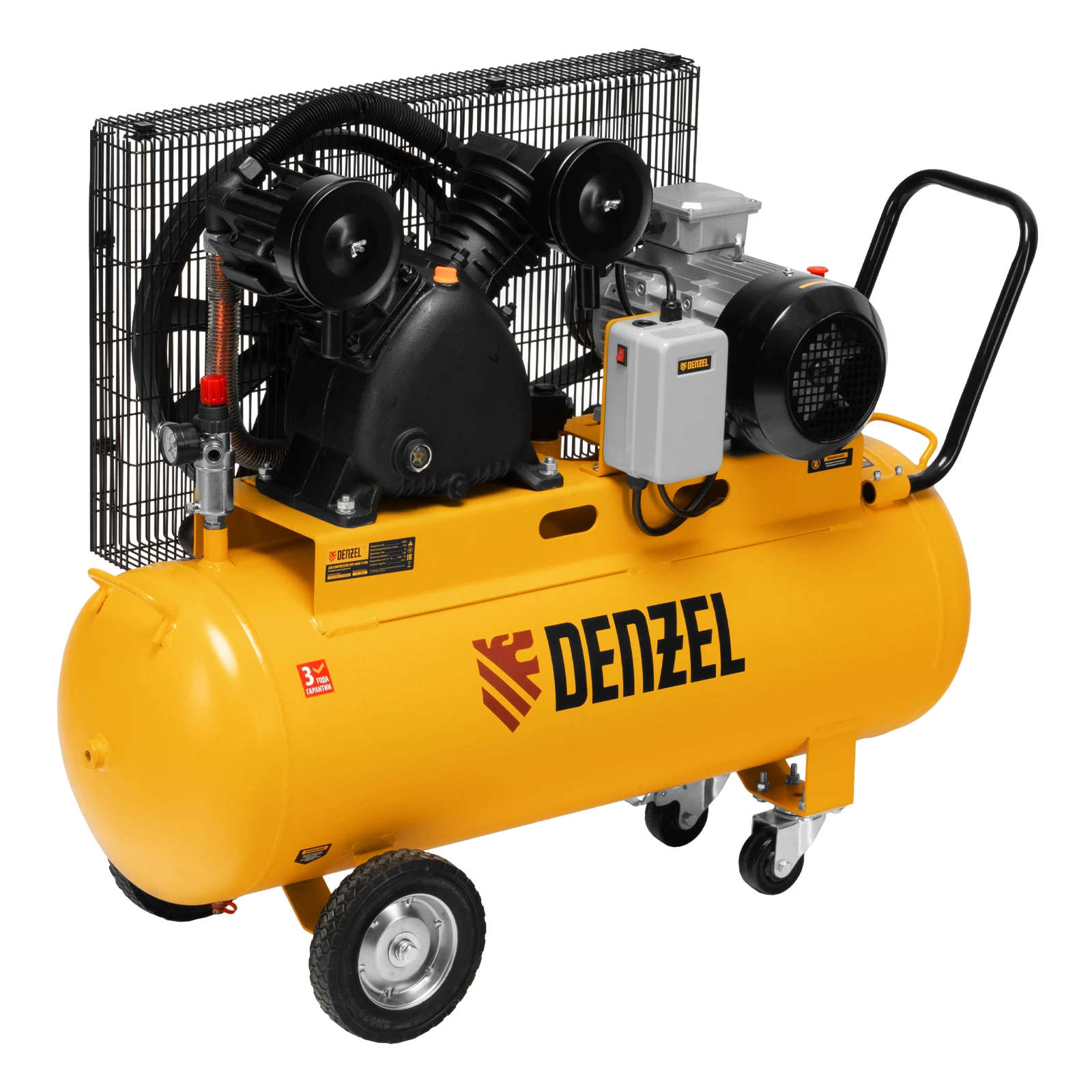 Изображение товара Профессиональный воздушный компрессор Denzel BCV 4000-T/100 4,0 кВт, 690 л/мин