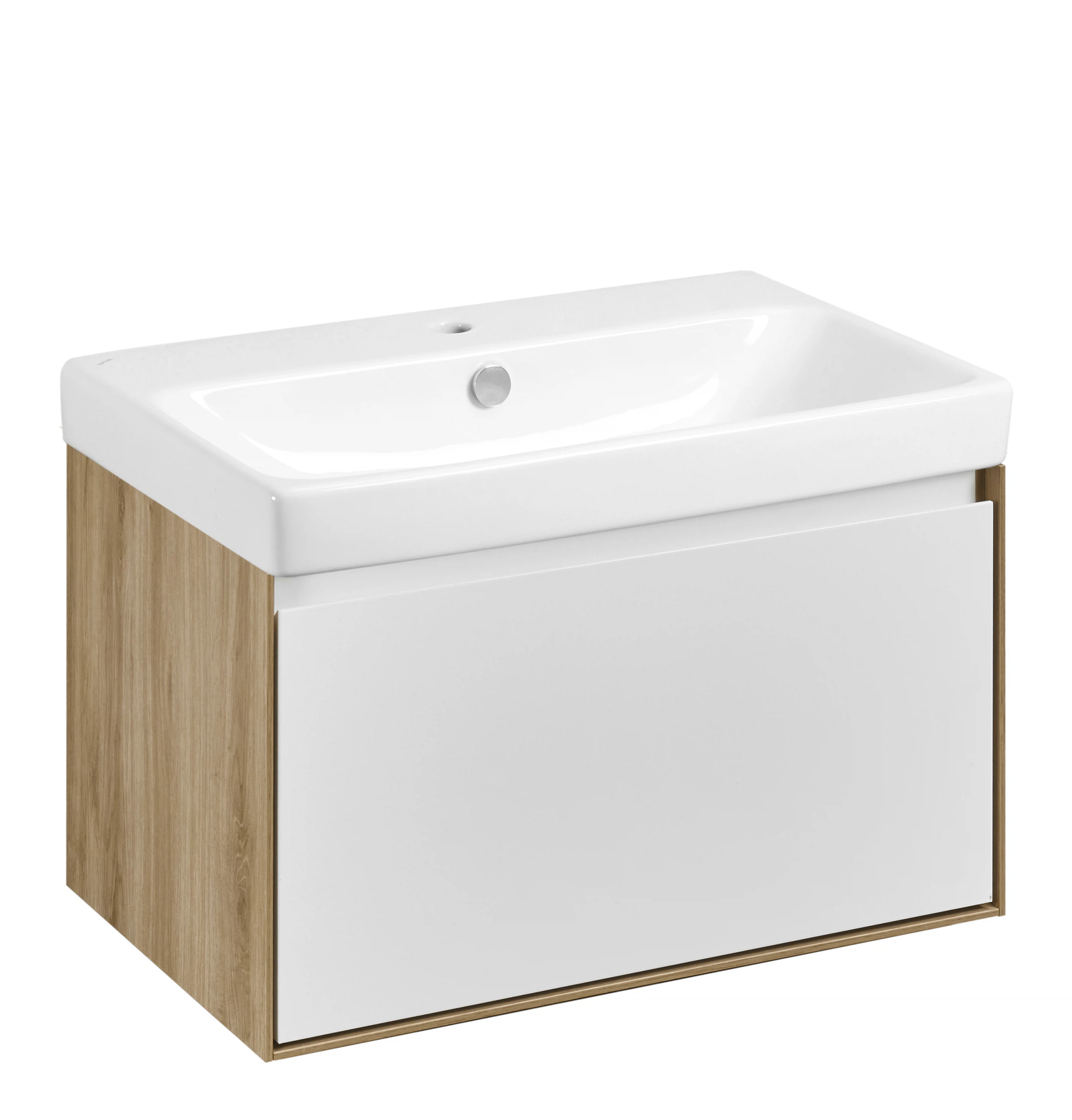 Изображение товара Тумба под раковину AQUATON Либерти 70, дуб/белый глянец