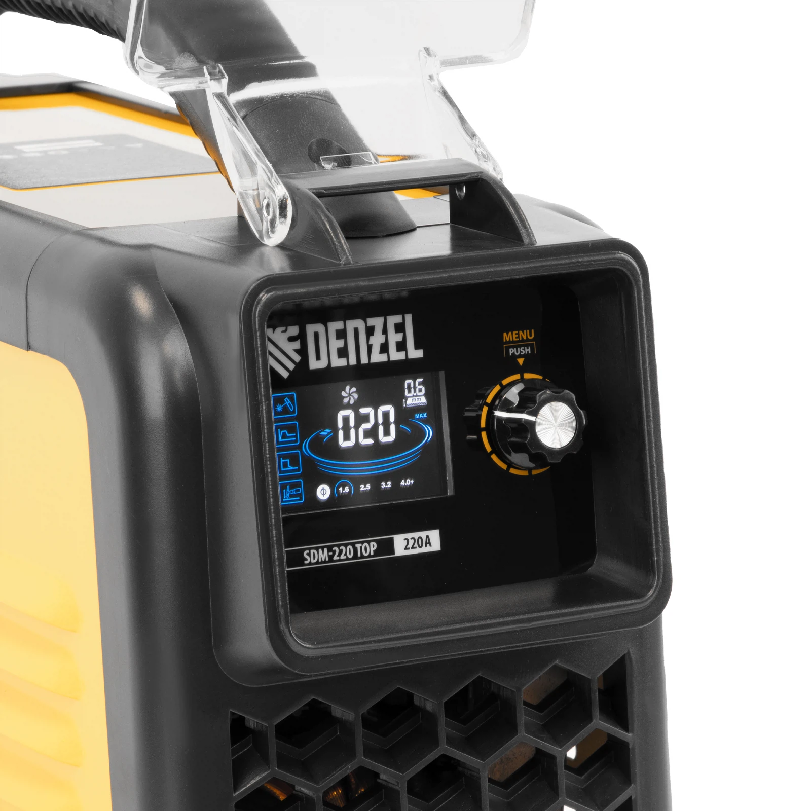 Изображение товара Инверторный аппарат дуговой сварки Denzel SDM-220 Top, 220 А, ПВ 60%