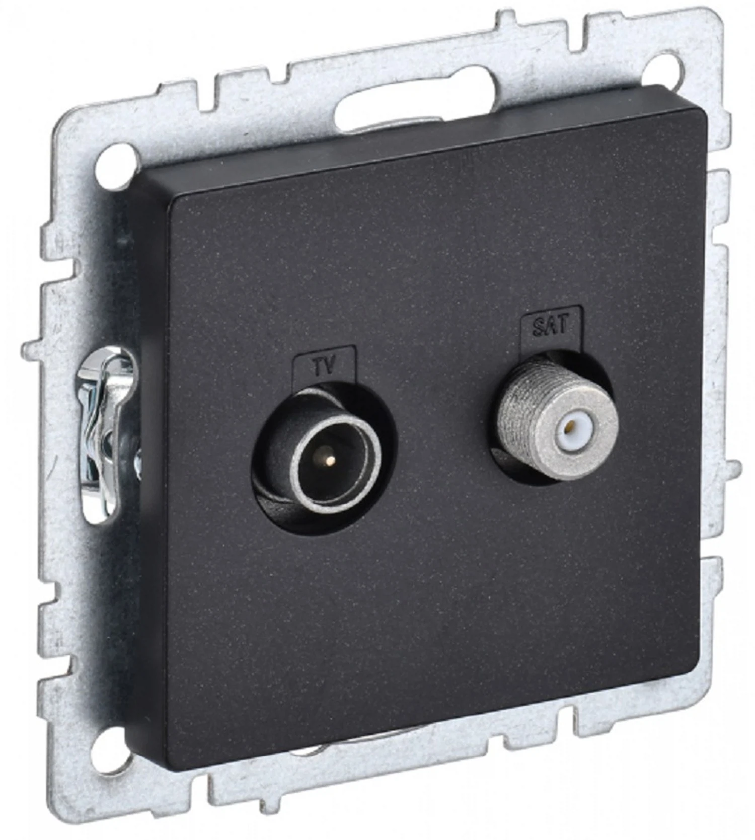 Изображение товара Розетка двойная TV+SAT IEK BRITE BASE черный для телевидения и спутников