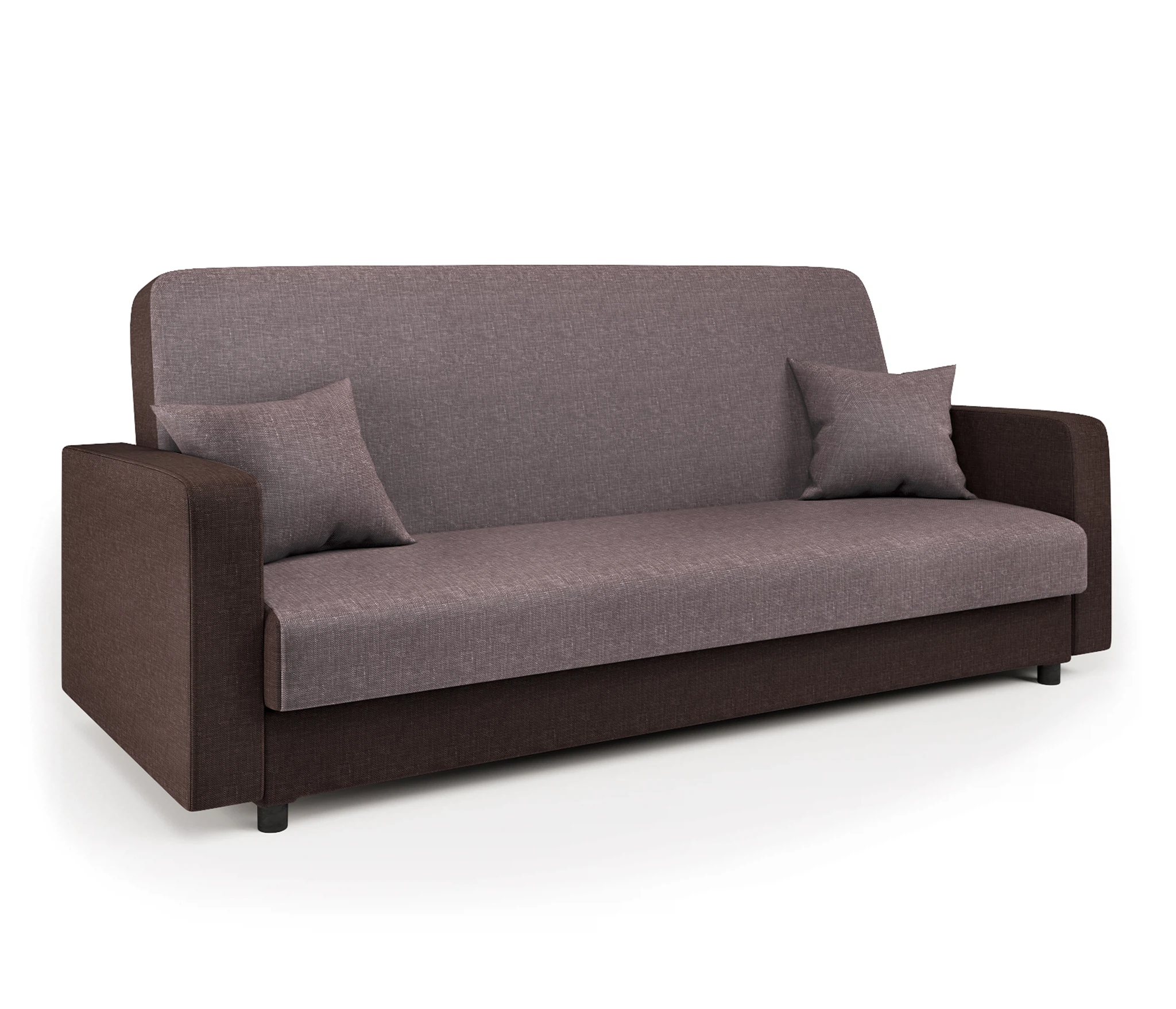 Изображение товара Диван-книжка Мелодия 120 шоколад и латте с ящиком и декоративными подушками