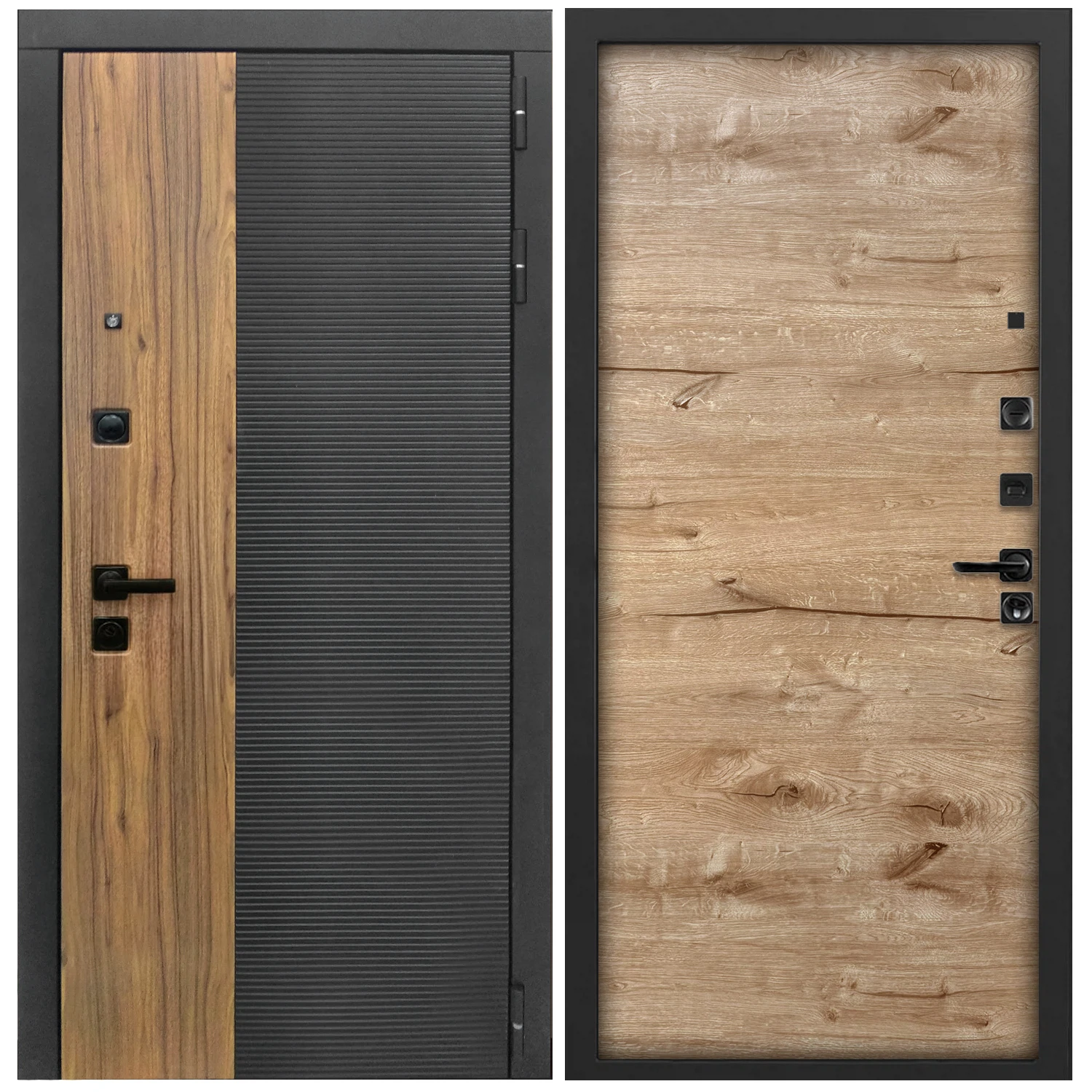 Изображение товара Дверь L-46 860*2050 черн.кварц+орех конъяк ФЛП-560 левая/черный Канадский дуб Пацифик