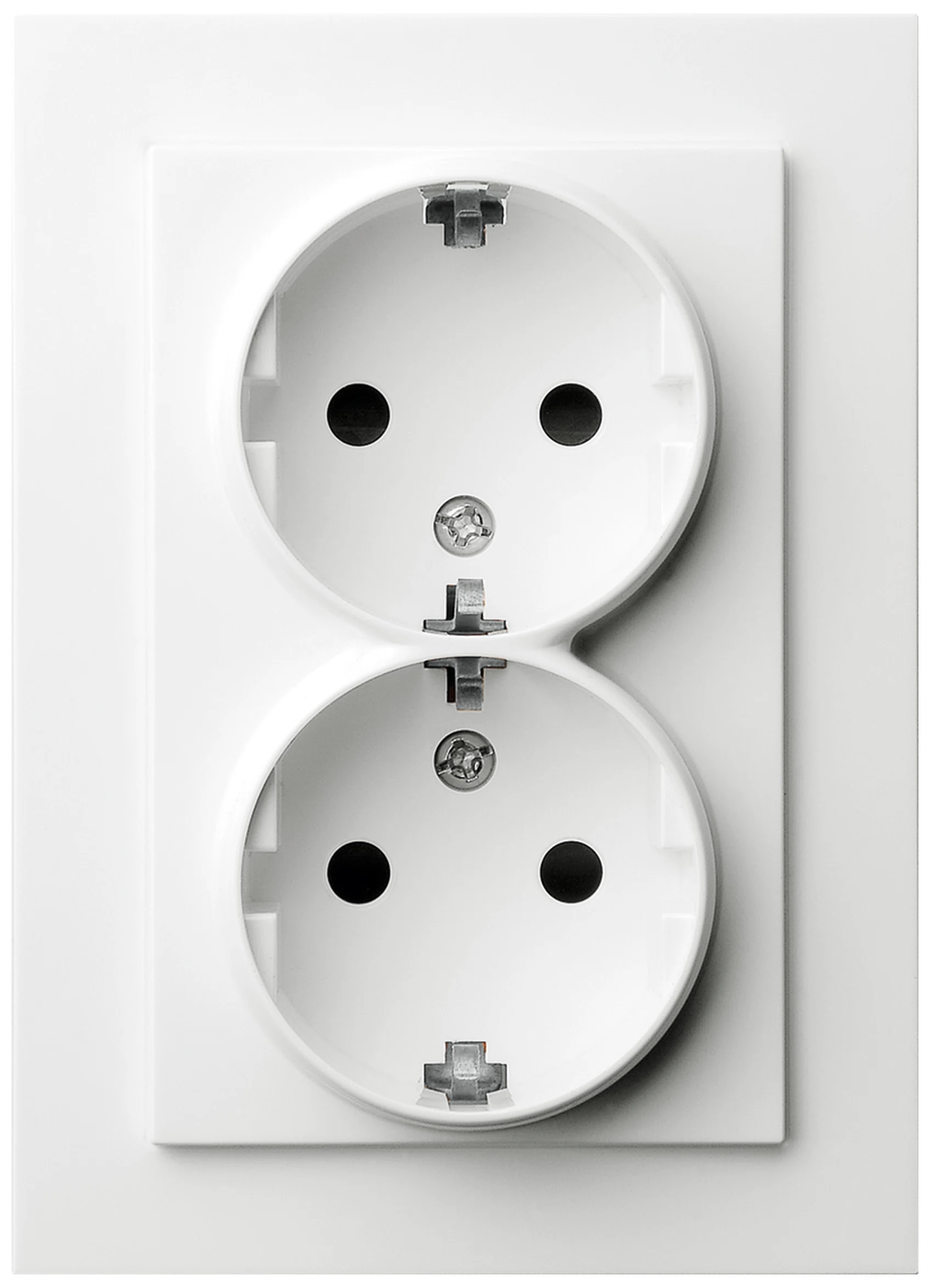 Изображение товара Розетка с/з Jasmart G Белый глянцевый двойная со шторками 16A 250V~