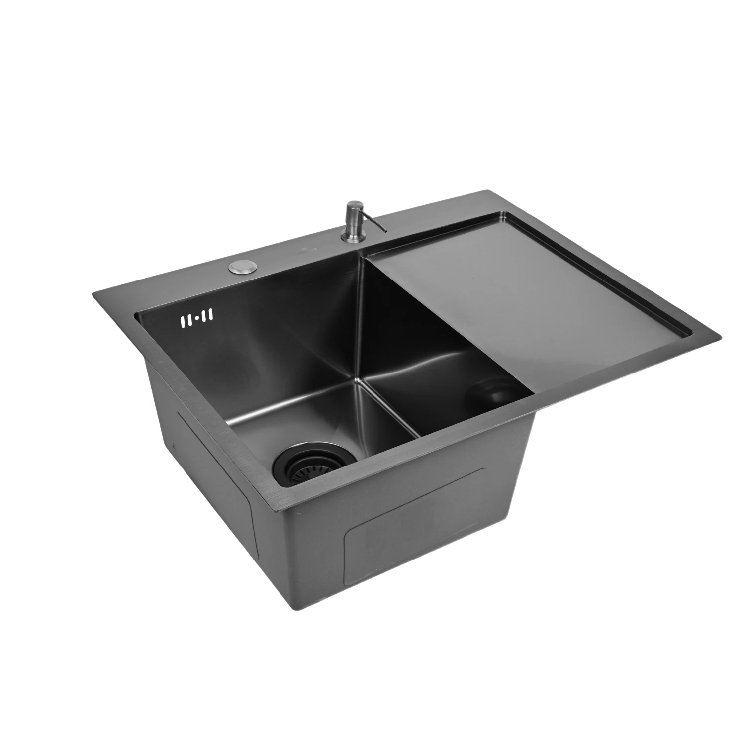Изображение товара Кухонная мойка нержавеющая WISENT WS36550B-L с PVD покрытием графит
