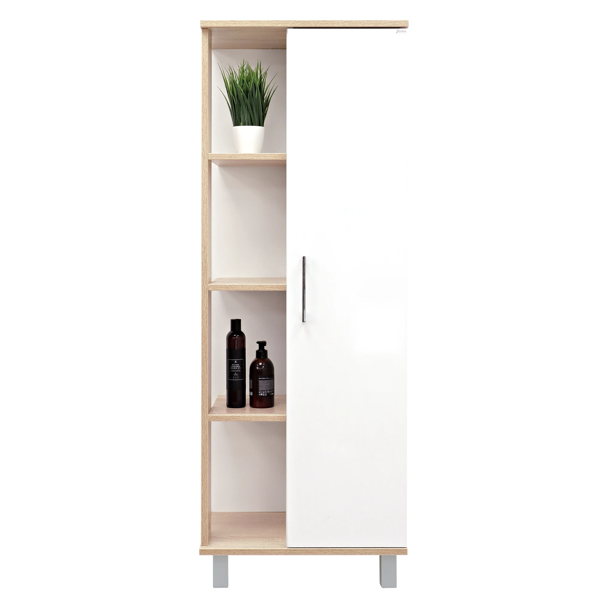 Изображение товара Напольный пенал для ванной комнаты DORATIZ Гавайи 360x320x1400 мм белый и дуб Сонома