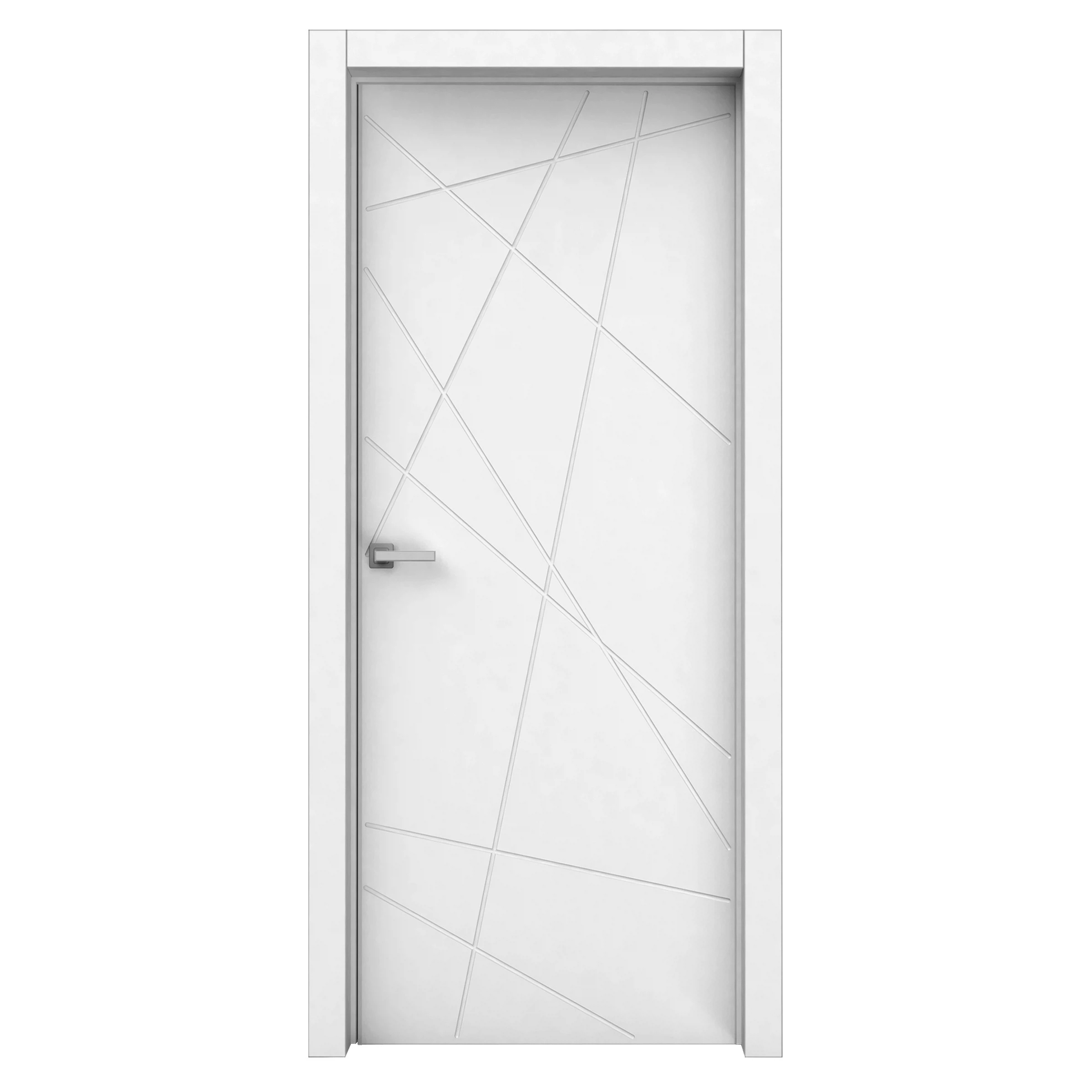 Изображение товара Межкомнатная дверь серии Emalit "Паутинка" белоснежная шагрень 600х2000 мм