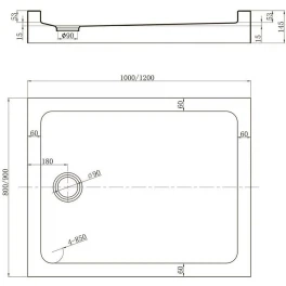 Душевой поддон Veconi Tezeo TZ54-10080-C5 акриловый 800х1000 мм (белый, прямоугольный)