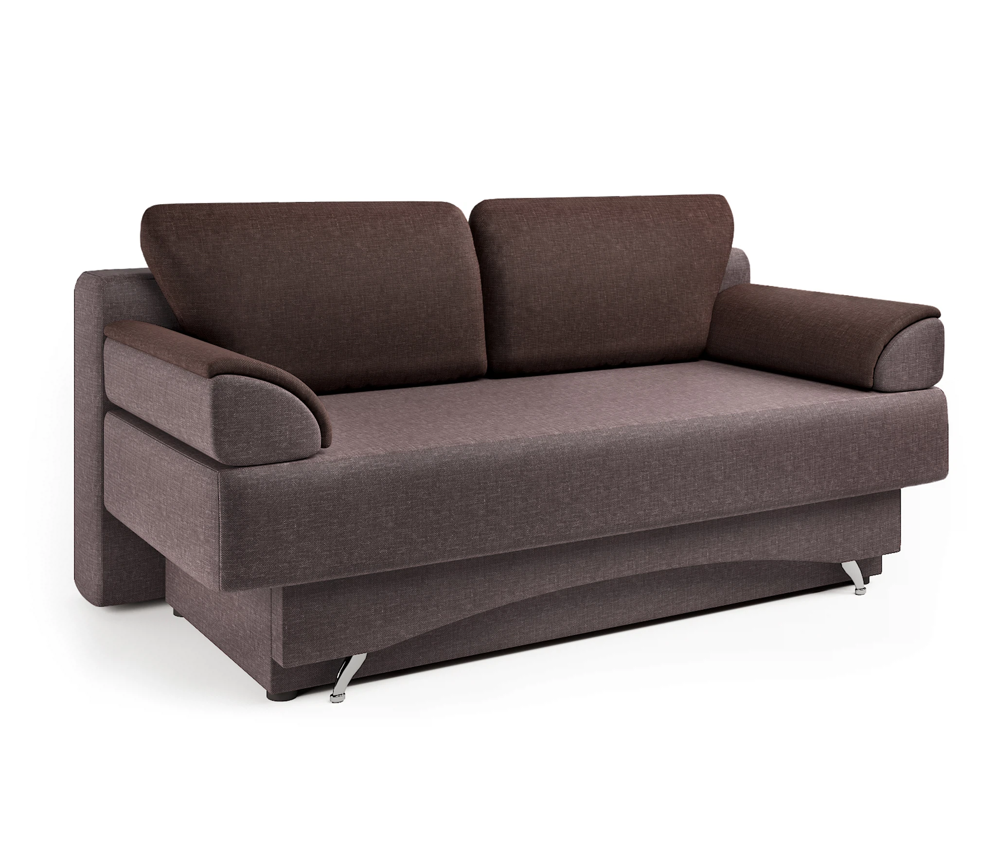 Изображение товара Диван-кровать Евро 150 латте и шоколад с механизмом Еврокнижка и бельевым ящиком