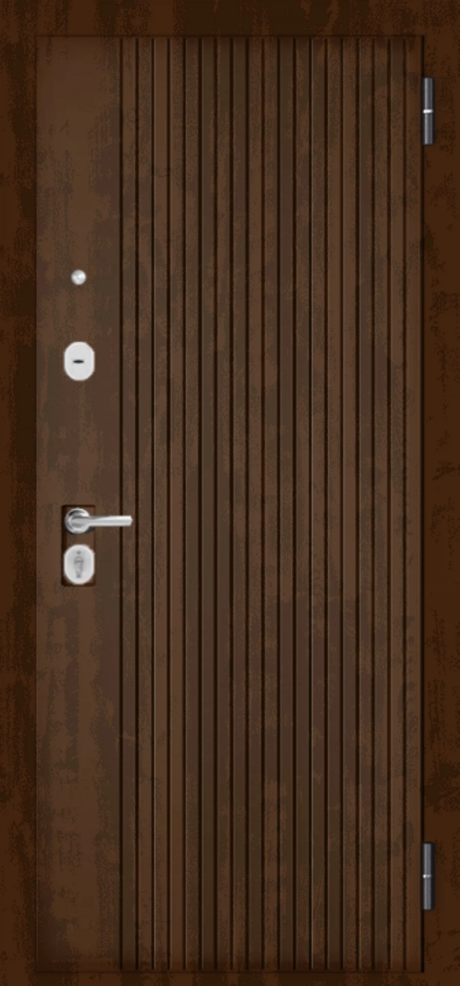 Изображение товара Стандарт 90 Левая, Антрацит букле (порог), МДФ Орех грецкий, 9E-161, МДФ Ясень ривьера айс, 9ED-1, 2050, 960, Задвижка, Черная