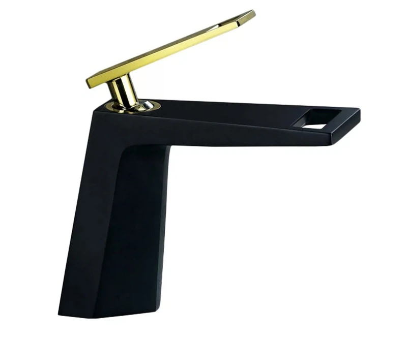 Изображение товара Смеситель для раковины Bronze de Luxe QUADRO A919B, черный/золото